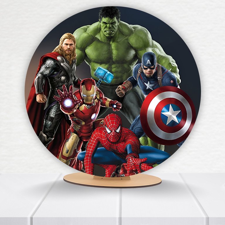 Painel Redondo Heróis 50x50cm  PAINEL217 - Imagem 6