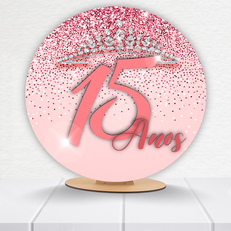 Painel Redondo 15 Anos 50x50cm  PAINEL405 - Imagem 2