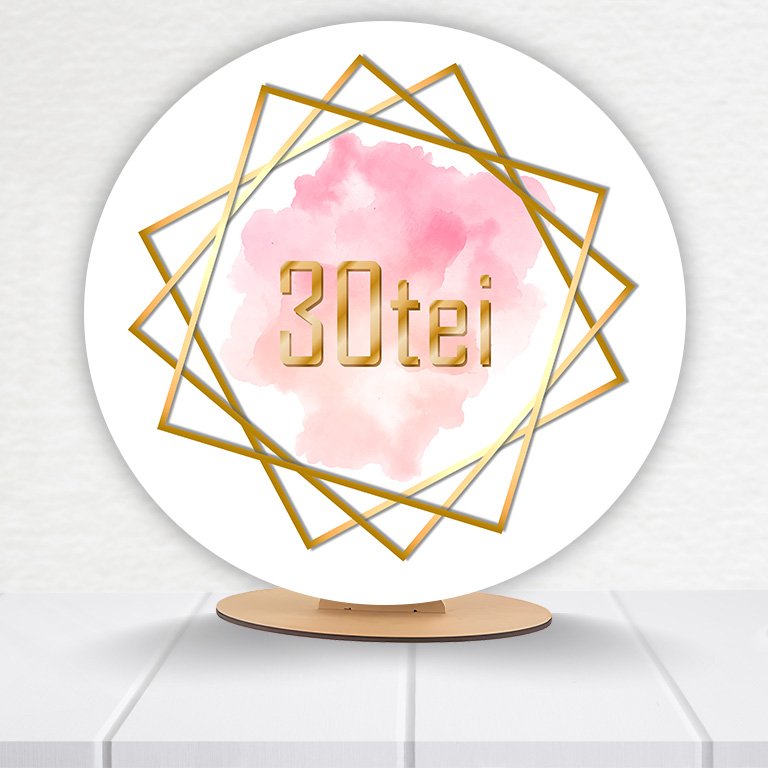 Painel Redondo 30 Anos 50x50cm  PAINEL484 - Imagem 2