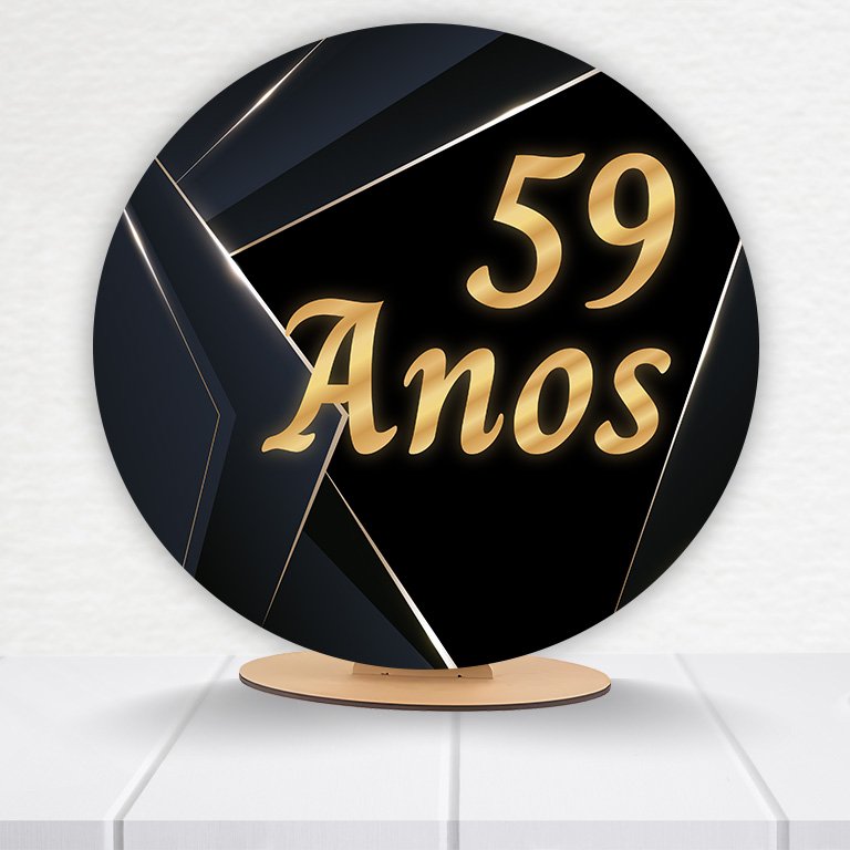 Painel Redondo 50 Anos 50x50cm  PAINEL197 - Imagem 5