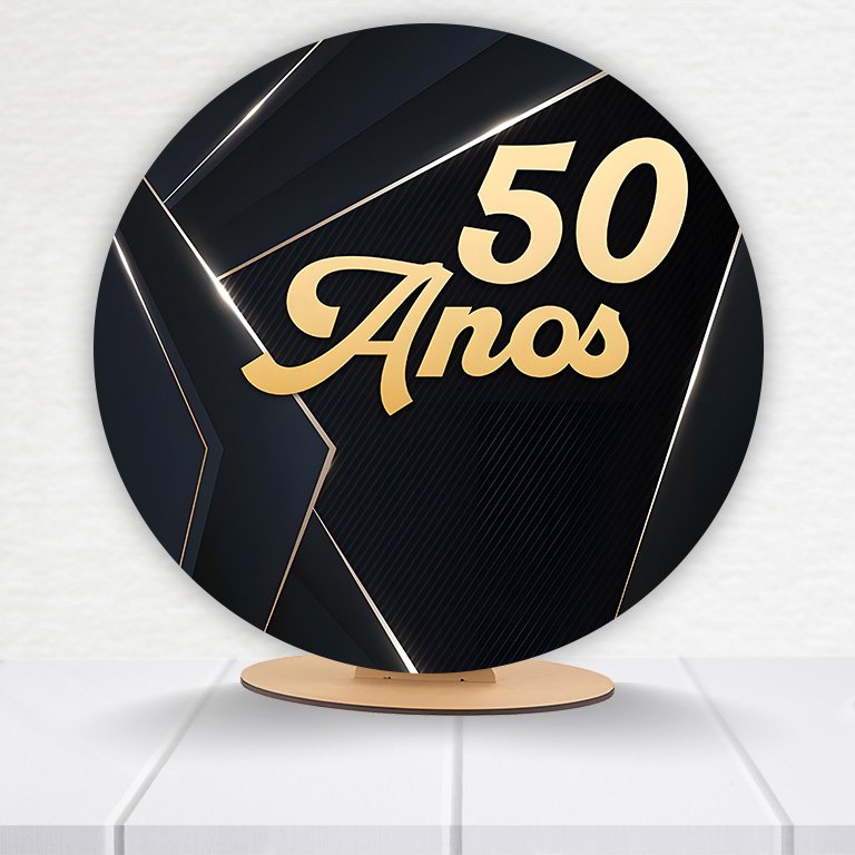 Painel Redondo 50 Anos 50x50cm  PAINEL197 - Imagem 3