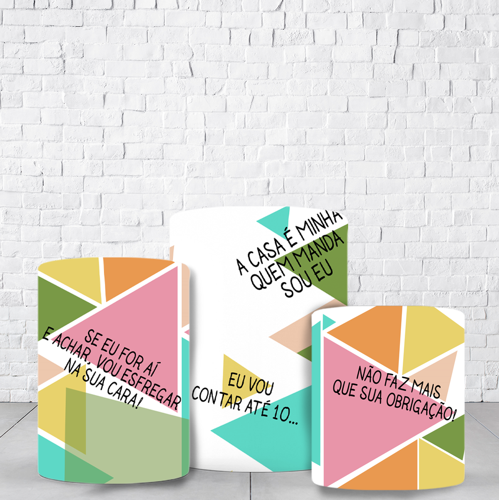 Trio de Cilindros Para Festas Dia Das Mães Em Tecido Helanca C/Elástico