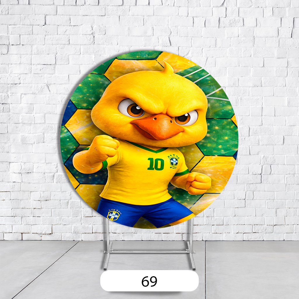 Painel De Festa Redondo Copa Do Mundo Em Tecido Helanca C/Elástico 1,50x1,50 - Imagem 2