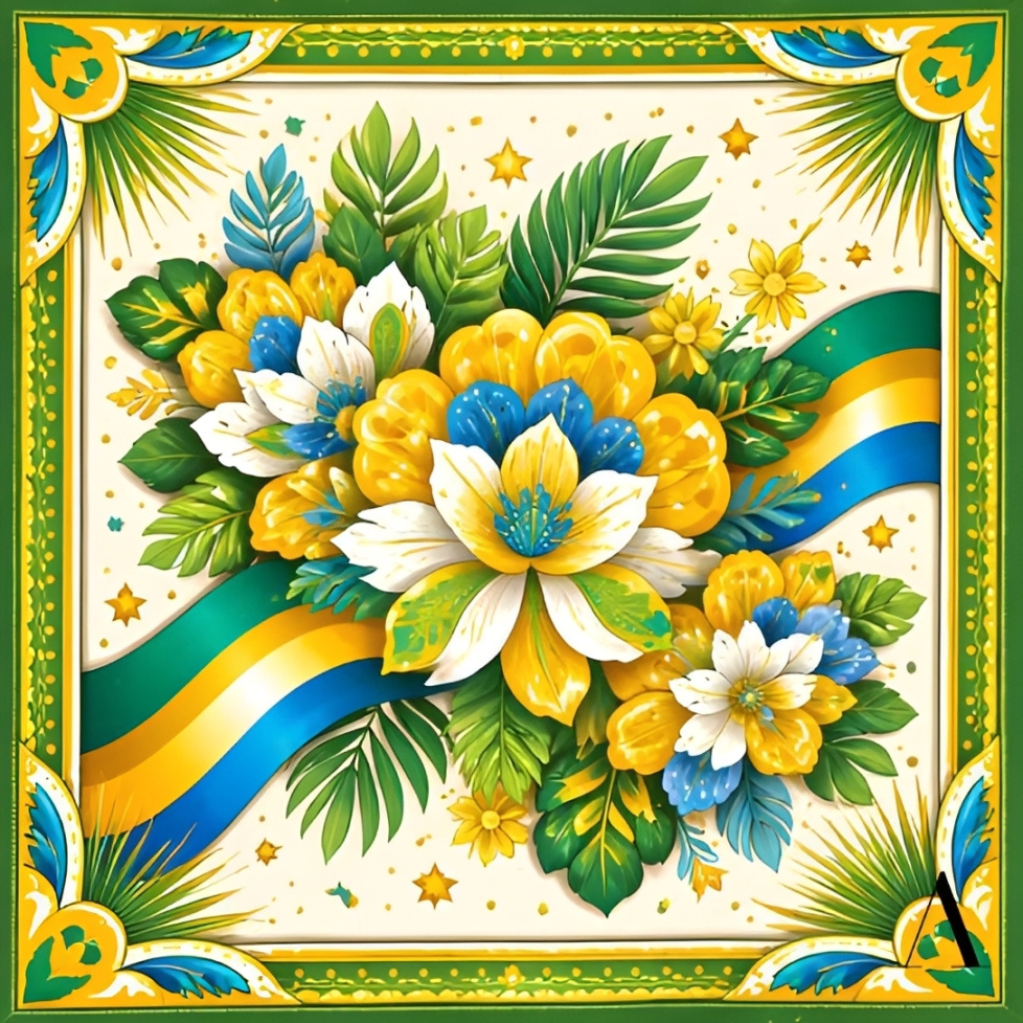 Lenço Estampado Tema Brasilidade 90x90cm - Imagem 4
