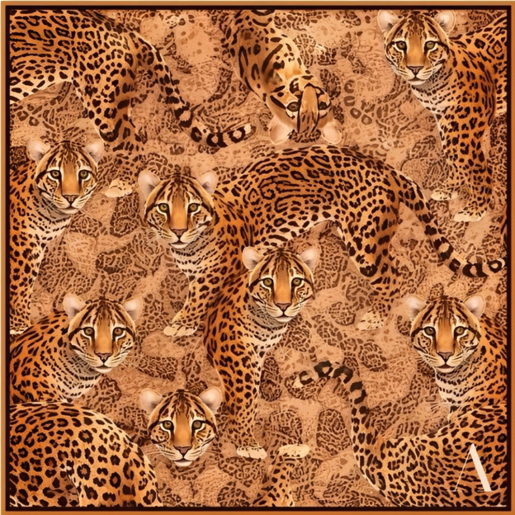Lenço Estampado Tema Linhas 90x90cm - Imagem 2