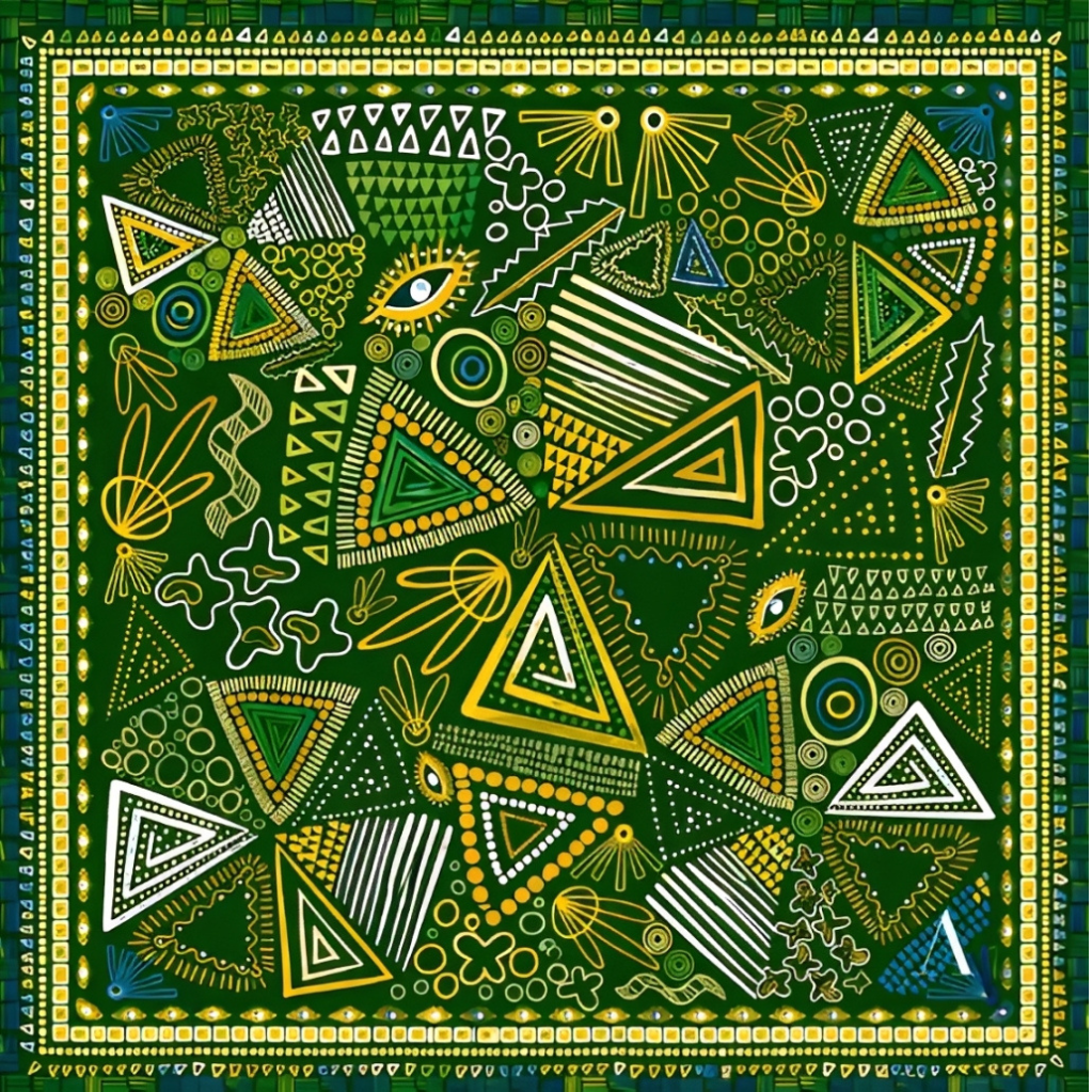 Lenço Estampado Tema Orgânico Brasil 90x90cm - Imagem 1