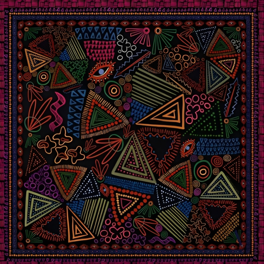 Lenço Estampado Tema Orgânica 90x90cm  LENOES481 - Imagem 1