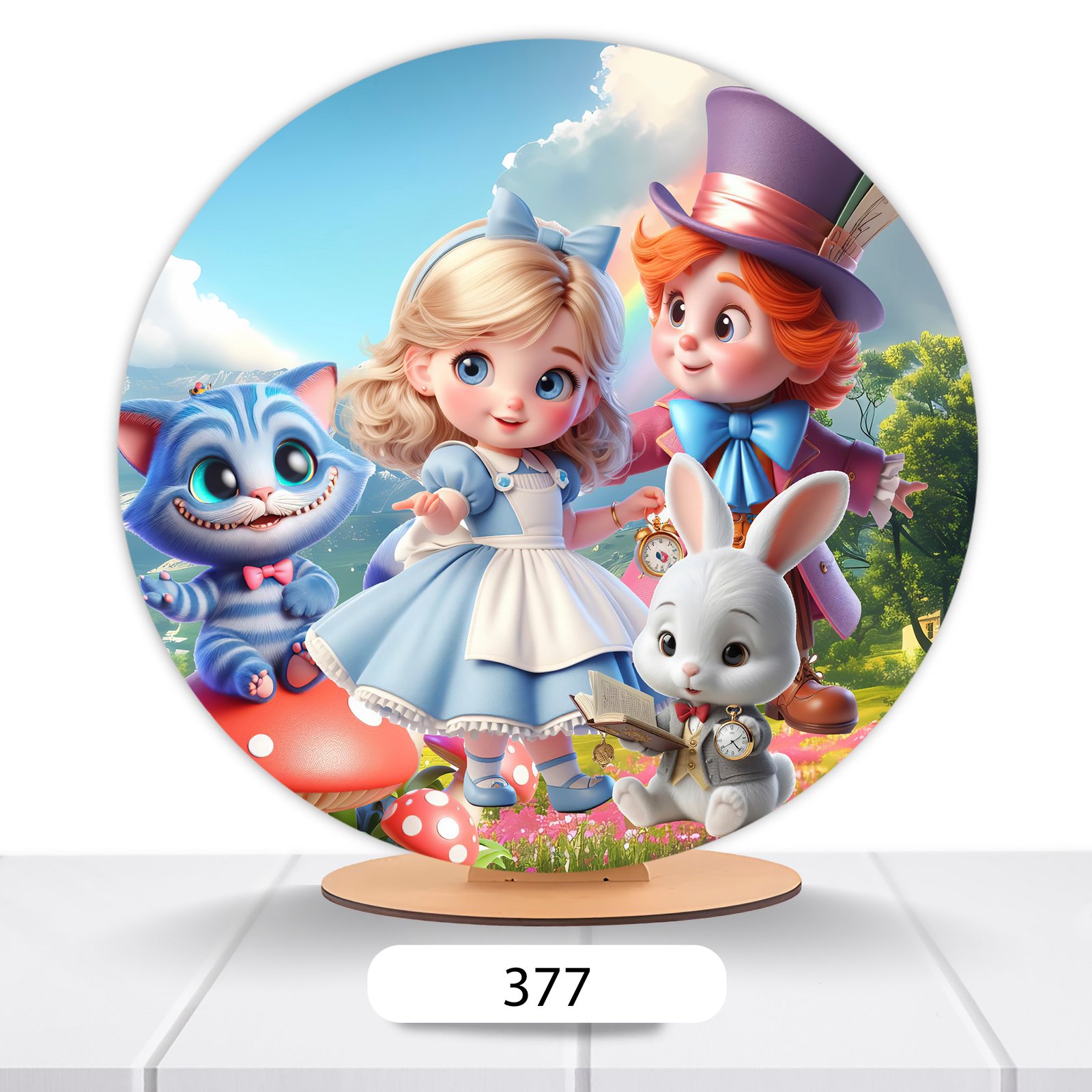 Painel Redondo Alice No País Das Maravilhas 50x50cm - Imagem 7