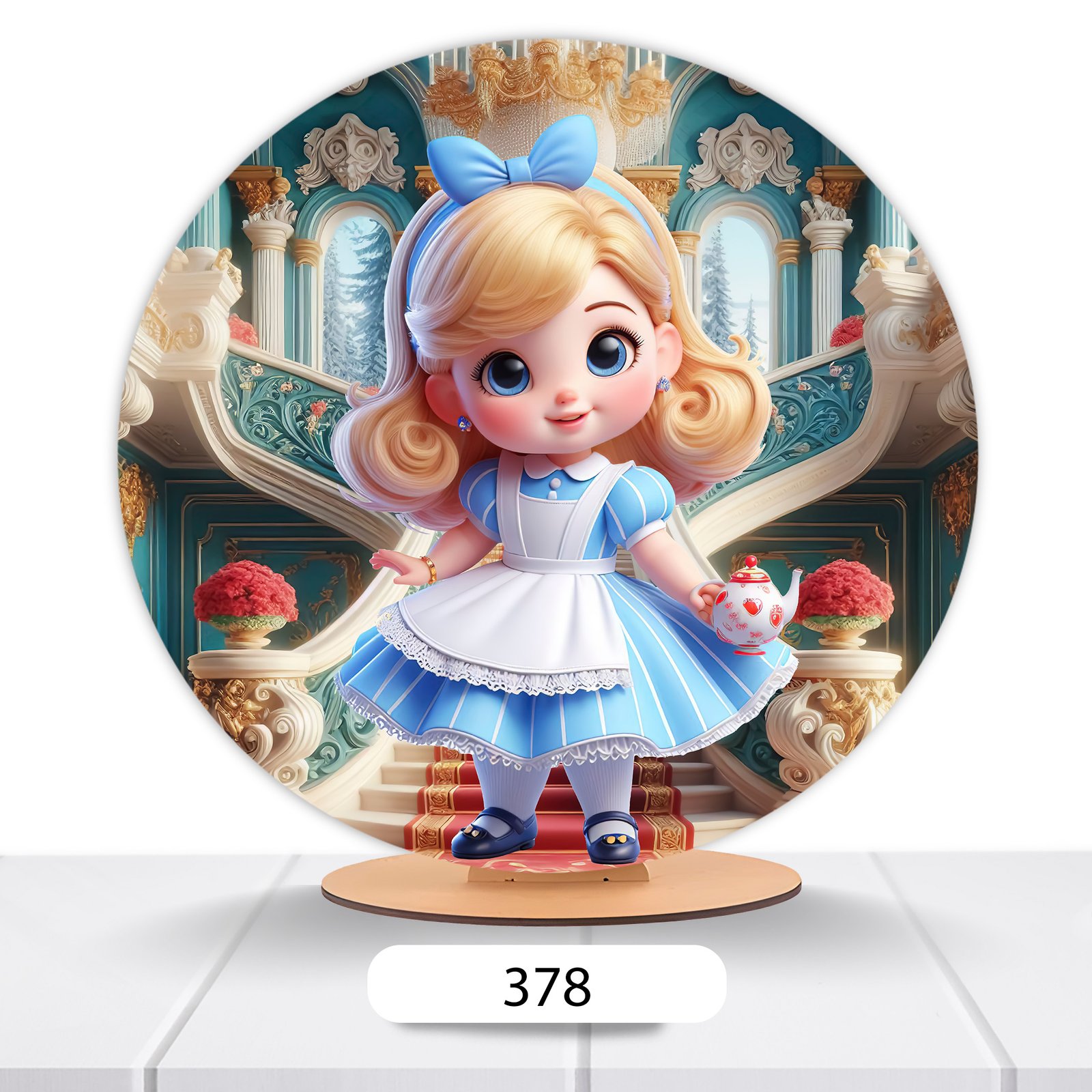 Painel Redondo Alice No País Das Maravilhas 50x50cm - Imagem 8