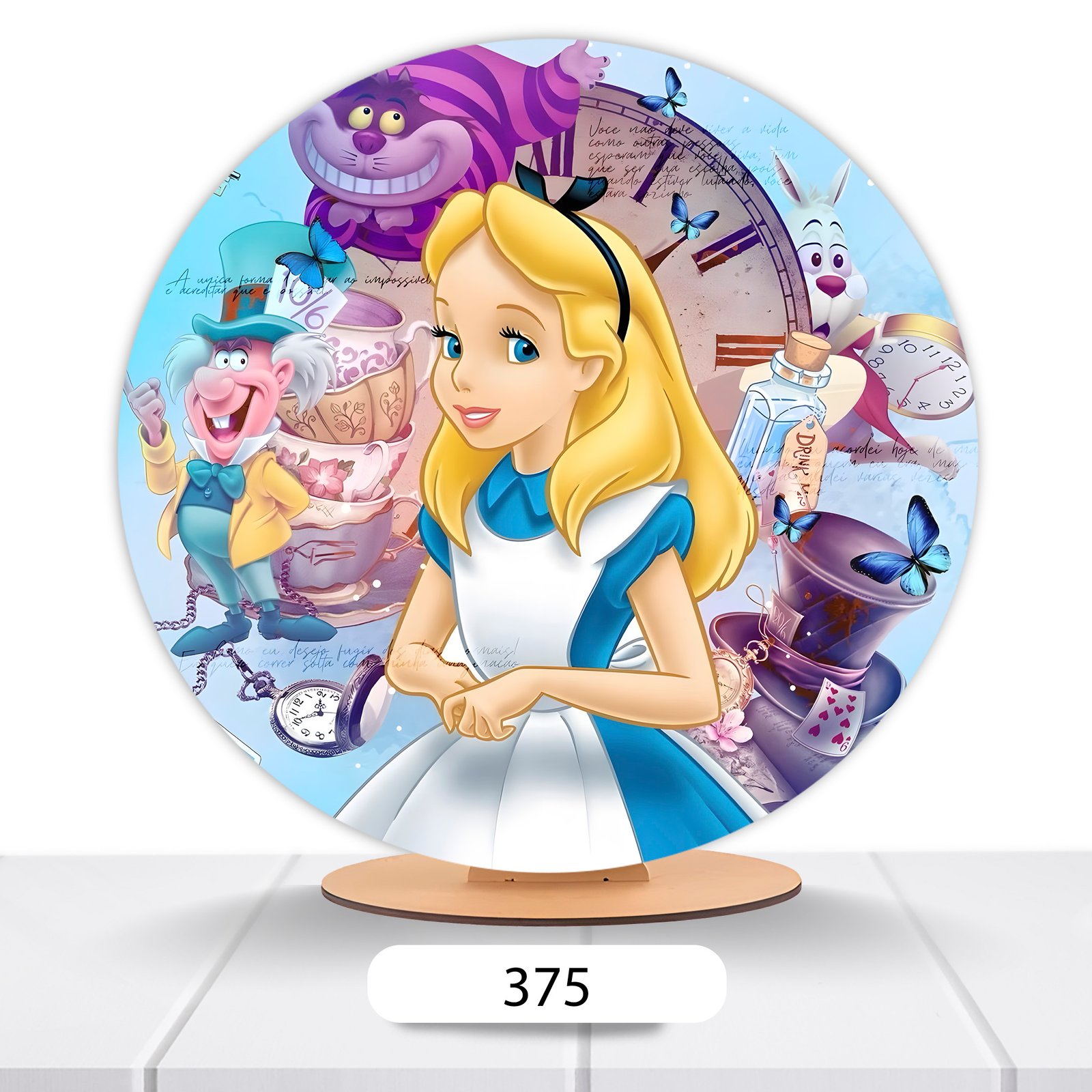 Painel Redondo Alice No País Das Maravilhas 50x50cm - Imagem 5
