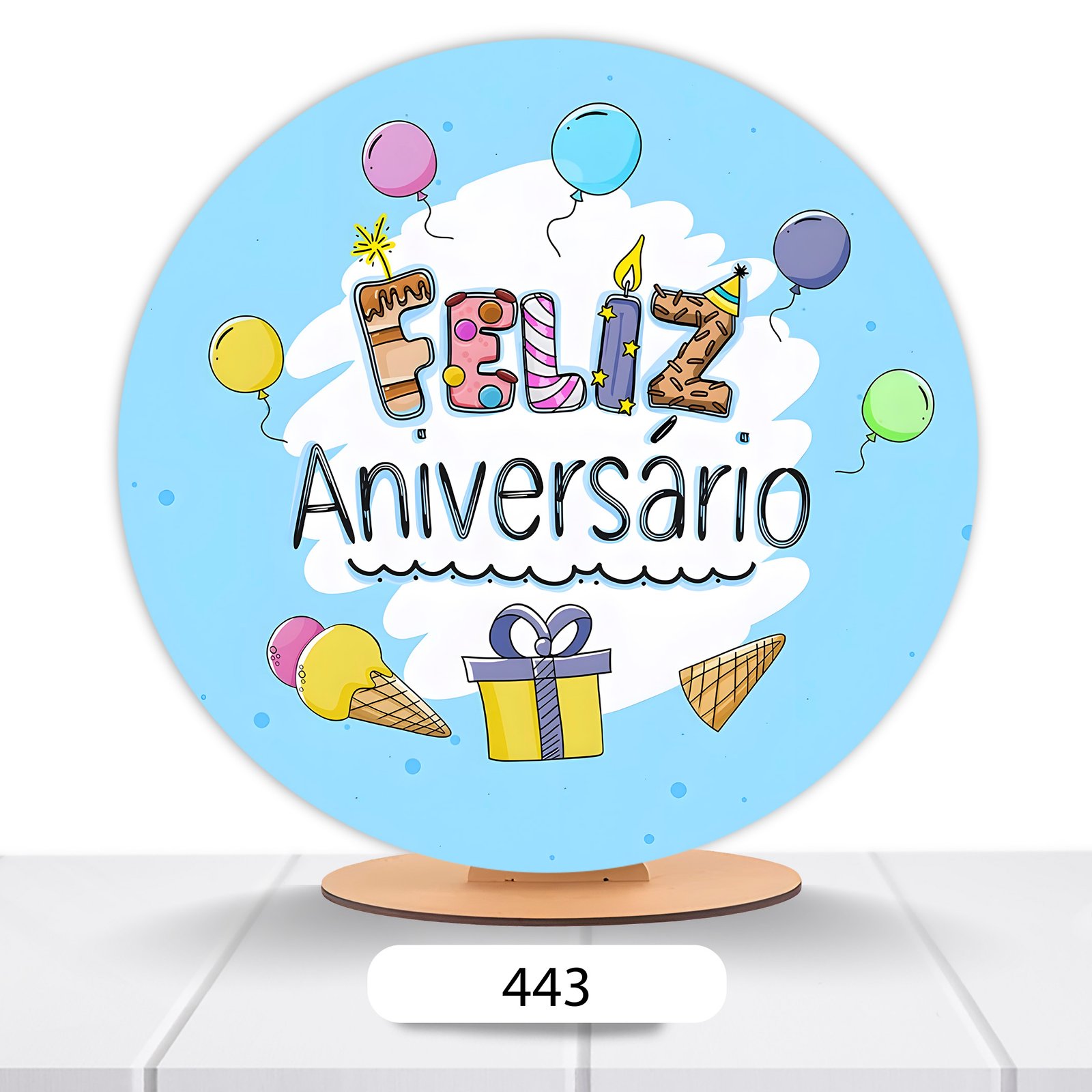 Painel Redondo Aniver 50x50cm - Imagem 12