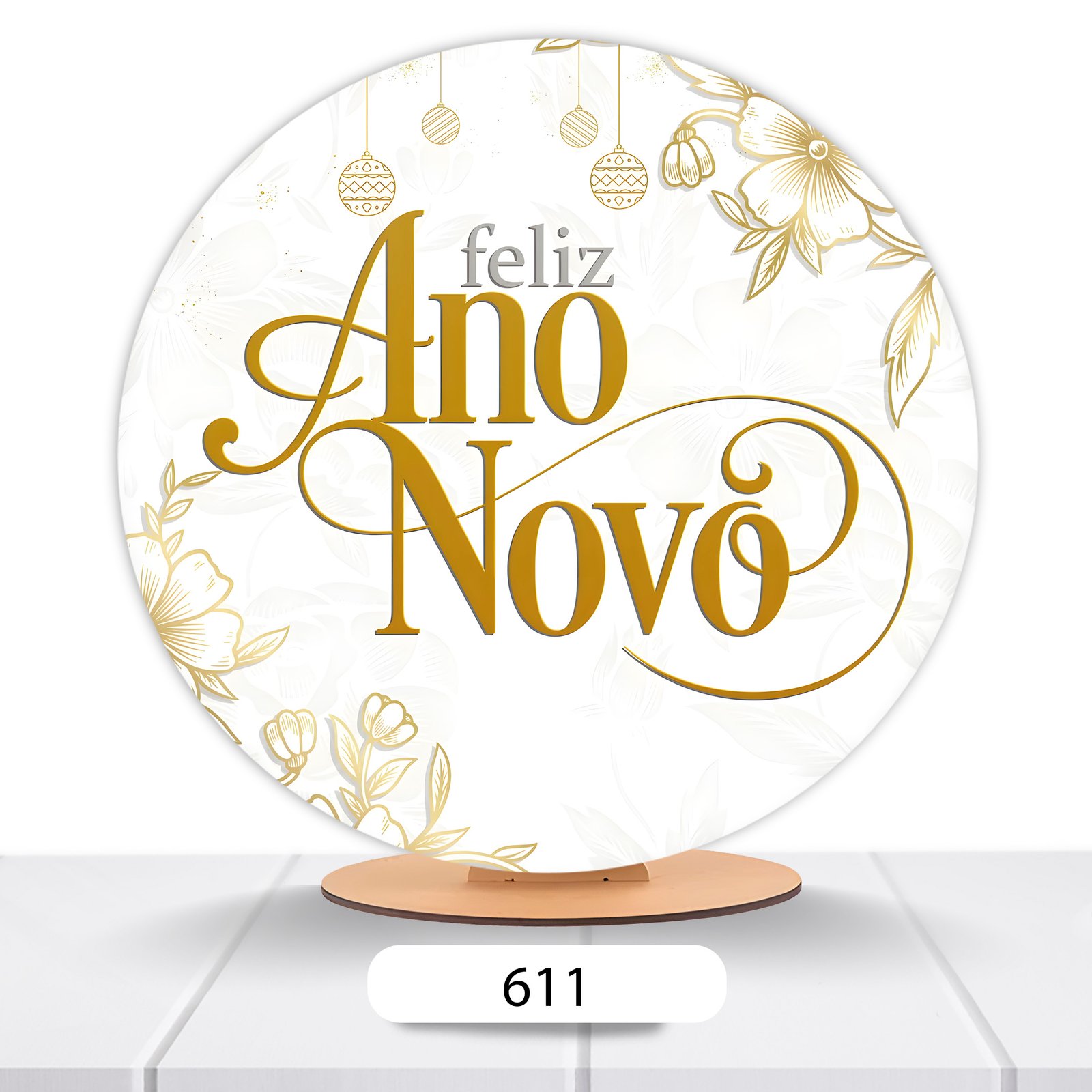 Painel Redondo Ano Novo 50x50cm - Imagem 4