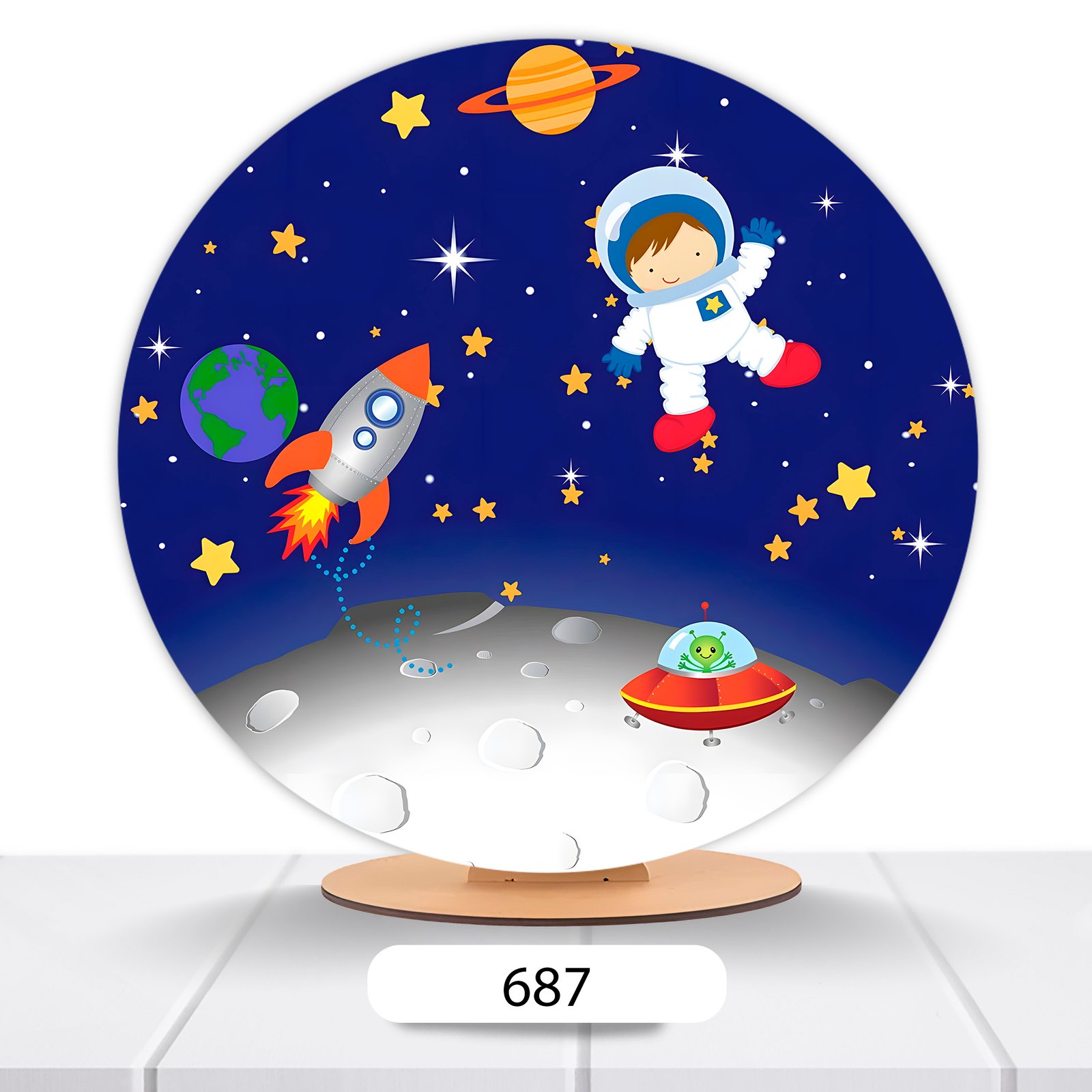 Painel Redondo Astronauta 50x50cm - Imagem 13