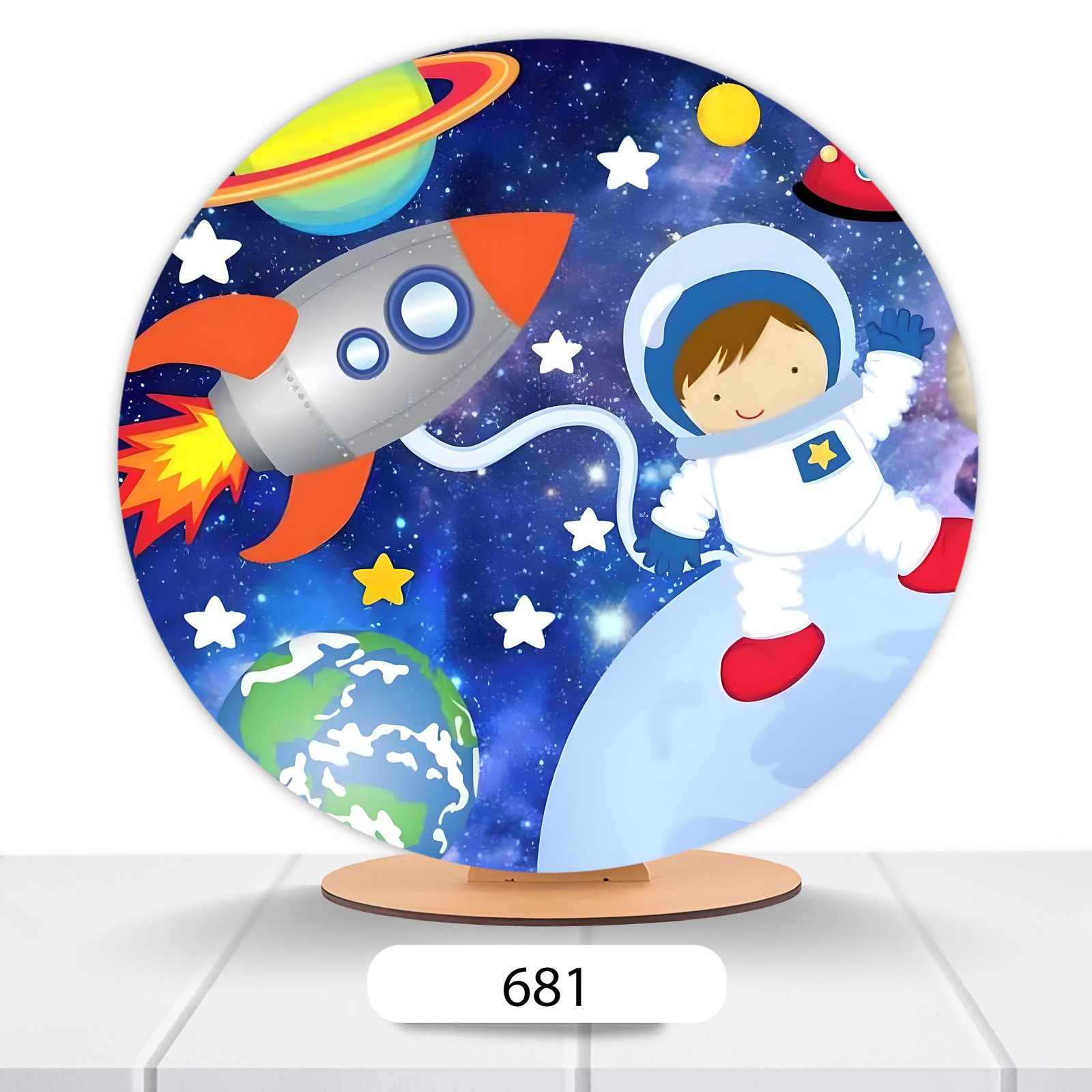 Painel Redondo Astronauta 50x50cm - Imagem 7