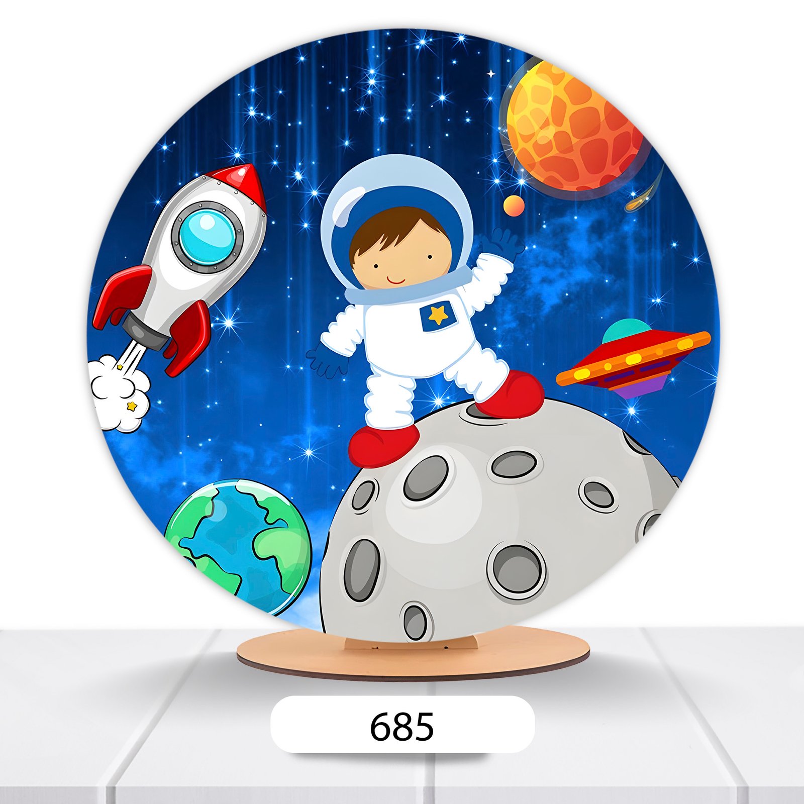 Painel Redondo Astronauta 50x50cm - Imagem 11