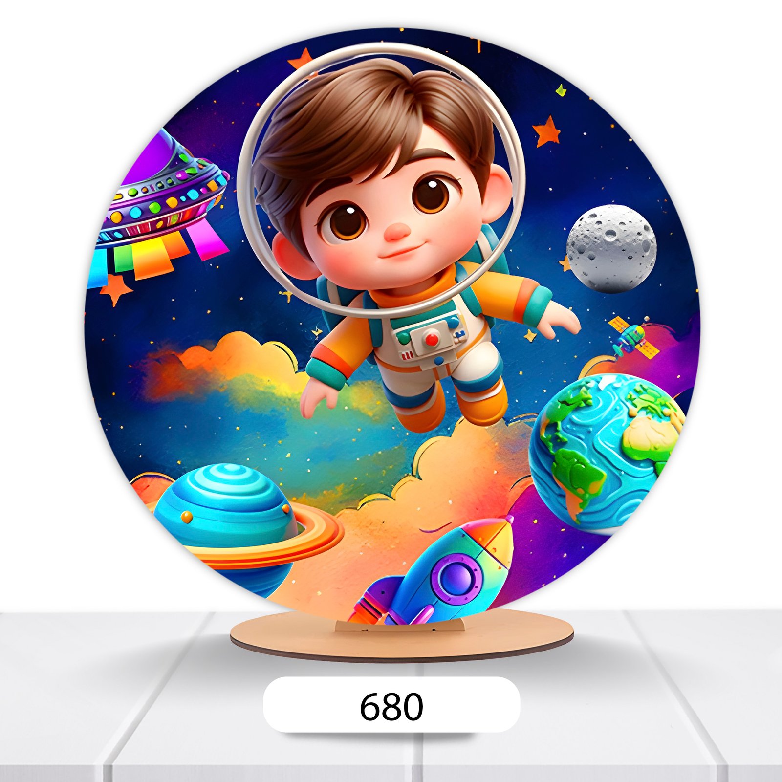 Painel Redondo Astronauta 50x50cm - Imagem 6