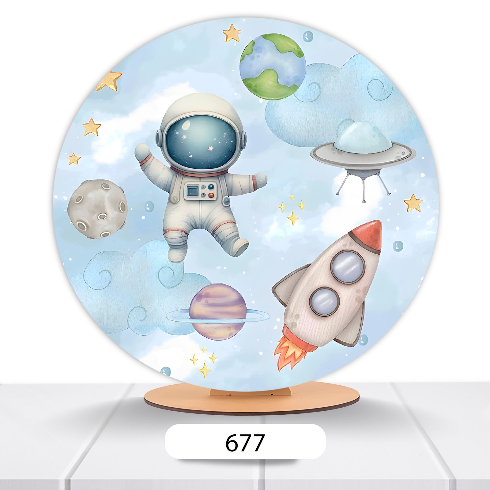 Painel Redondo Astronauta 50x50cm - Imagem 3