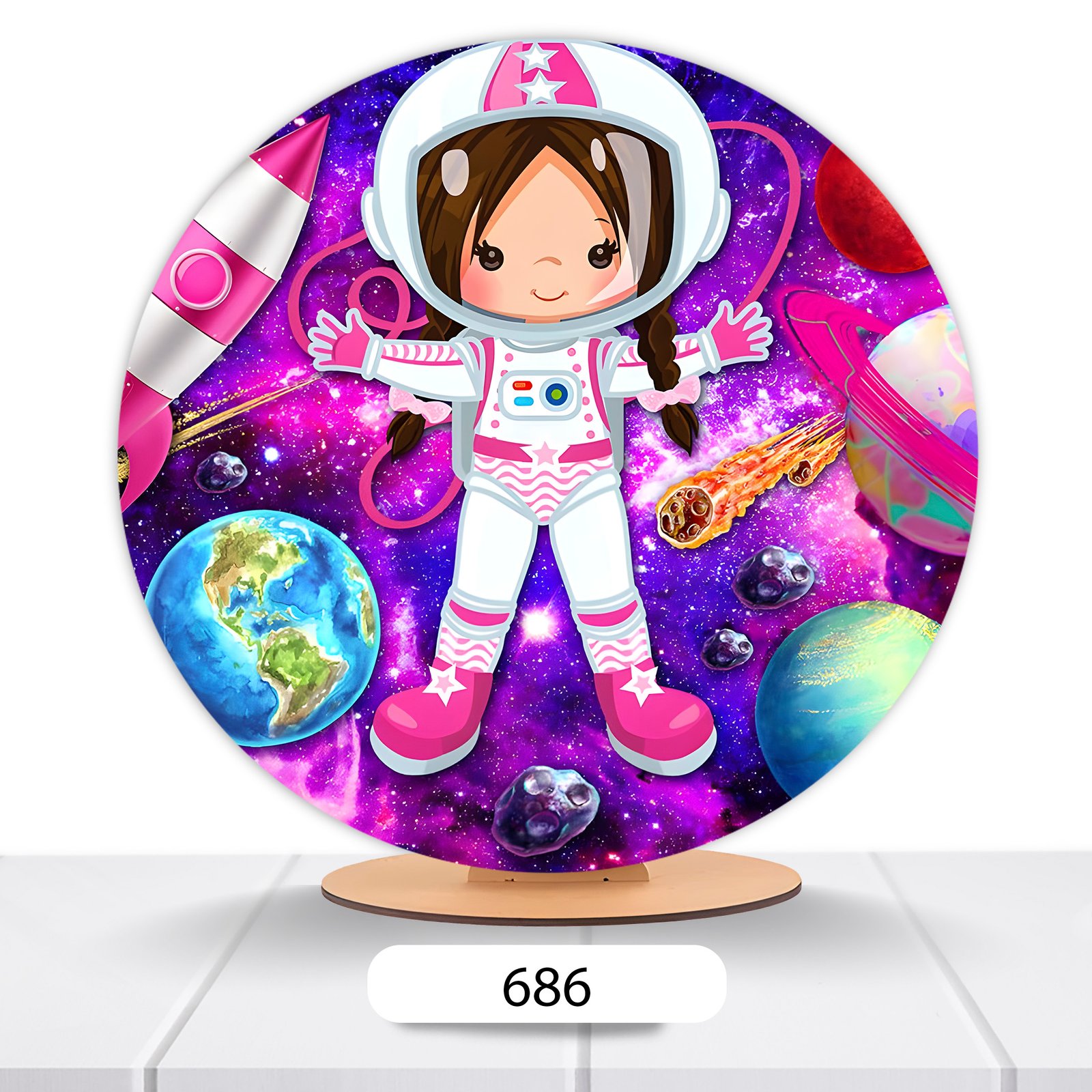Painel Redondo Astronauta 50x50cm - Imagem 12
