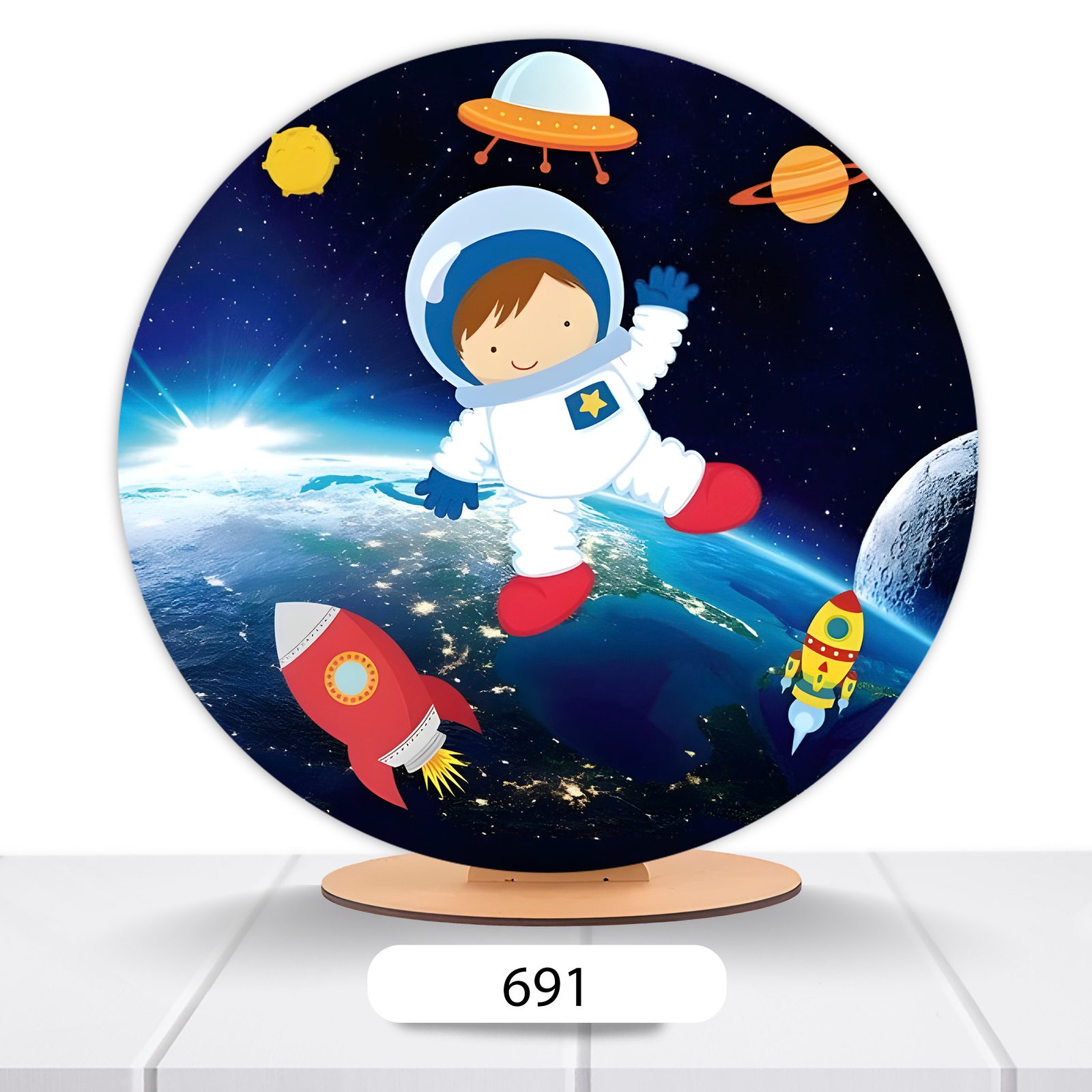 Painel Redondo Astronauta 50x50cm - Imagem 17