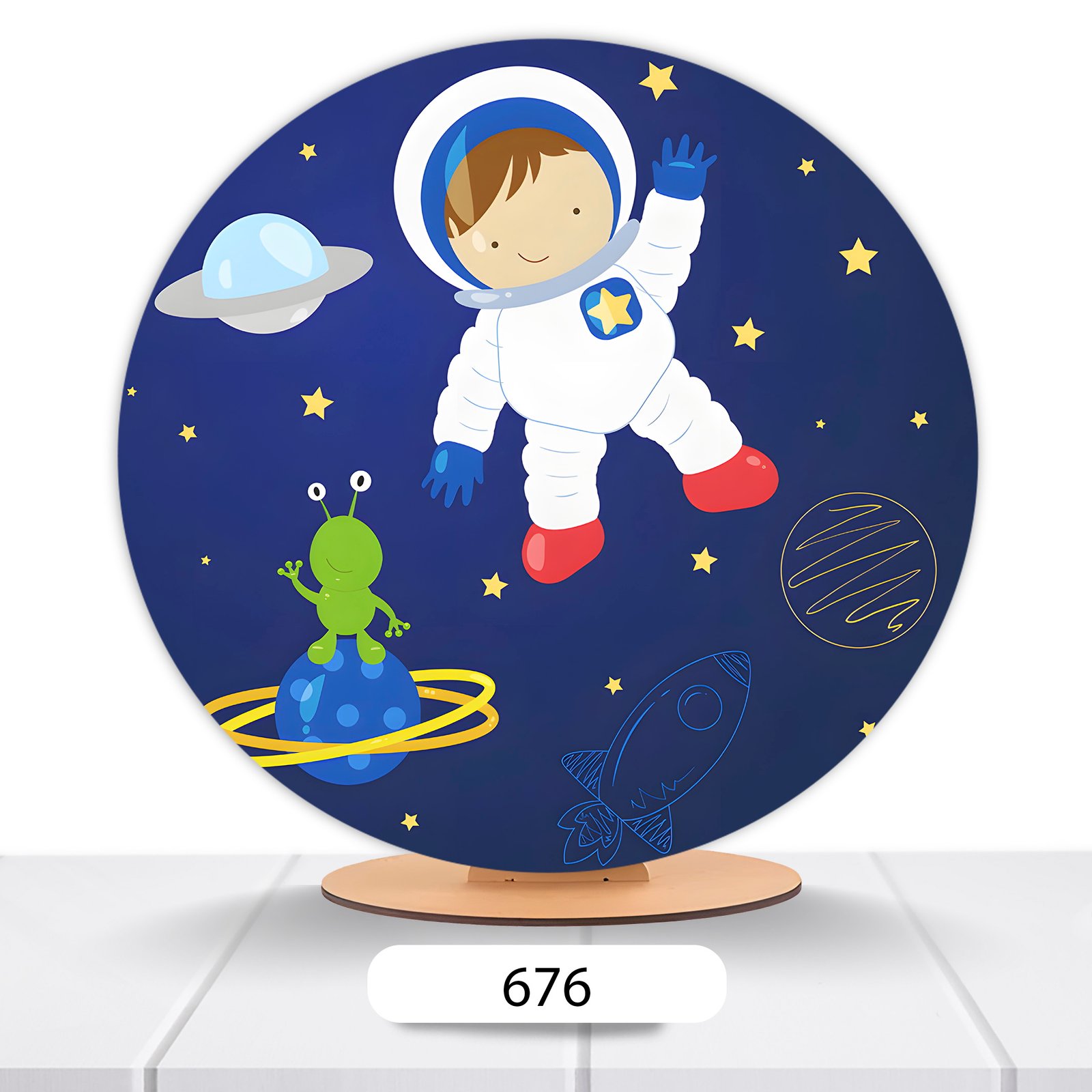 Painel Redondo Astronauta 50x50cm - Imagem 2