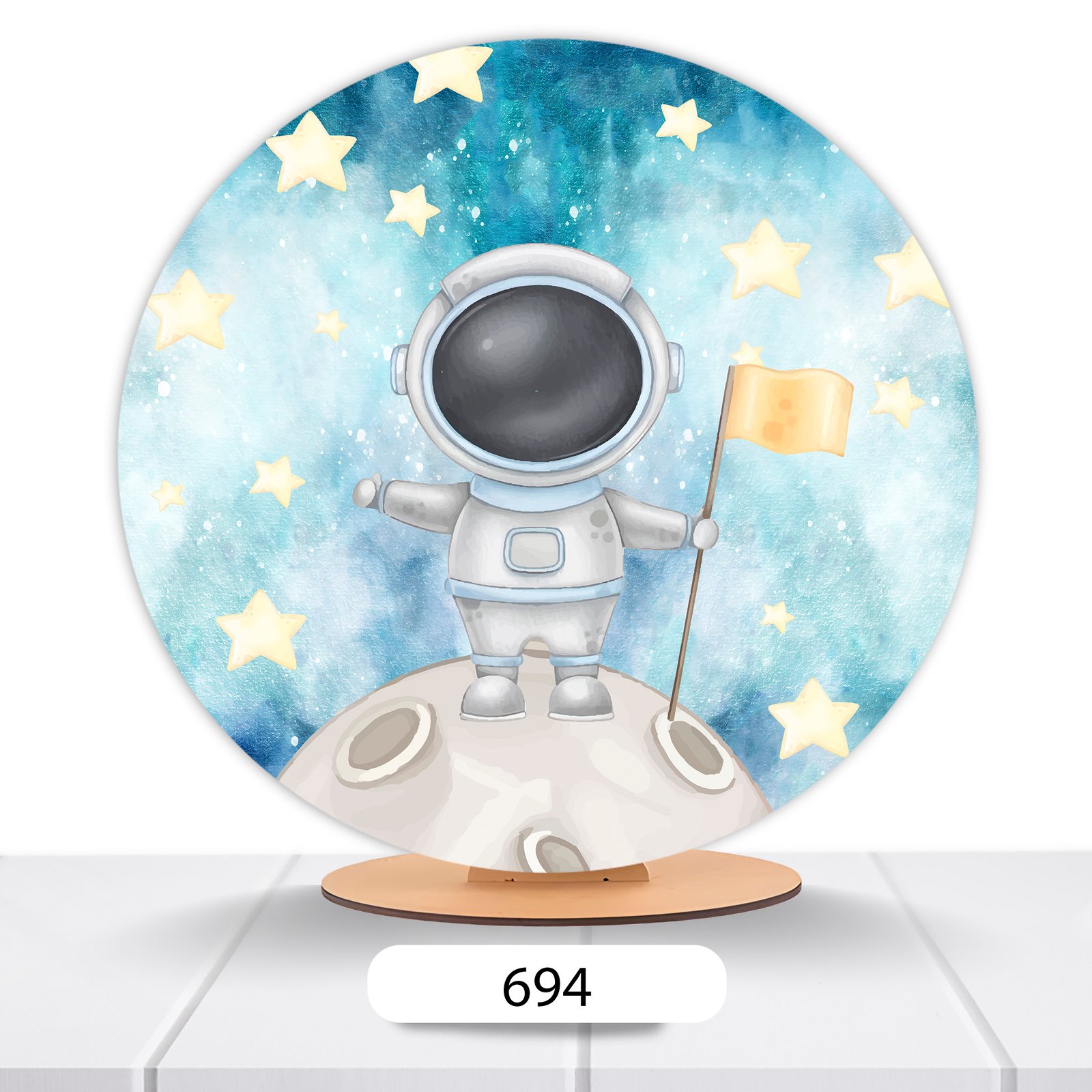 Painel Redondo Astronauta 50x50cm