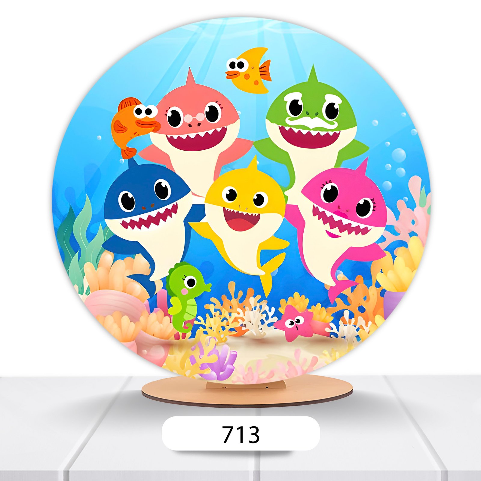 Painel Redondo Baby Shark 50x50cm - Imagem 6