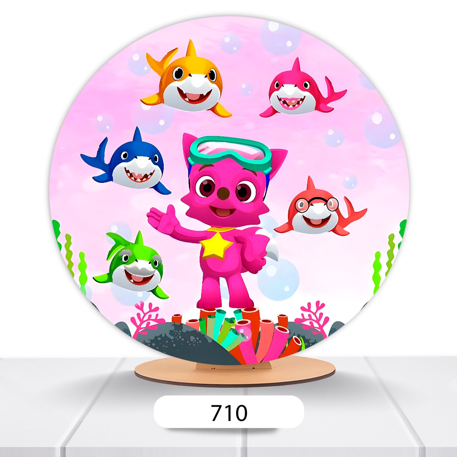 Painel Redondo Baby Shark 50x50cm - Imagem 3
