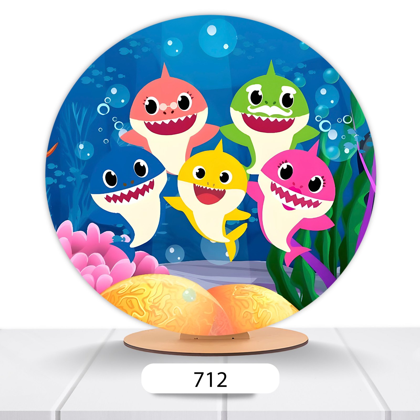Painel Redondo Baby Shark 50x50cm - Imagem 5
