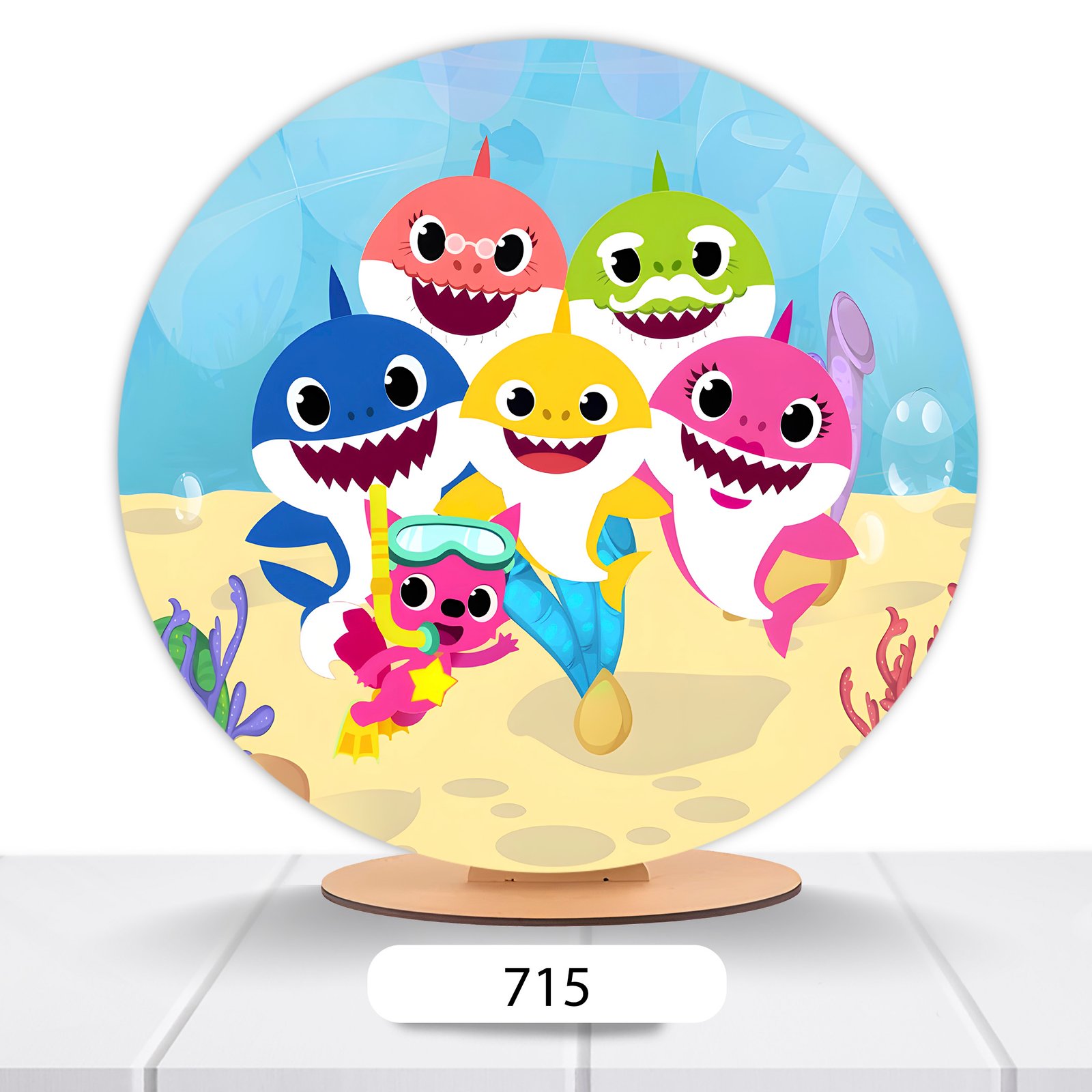 Painel Redondo Baby Shark 50x50cm - Imagem 8