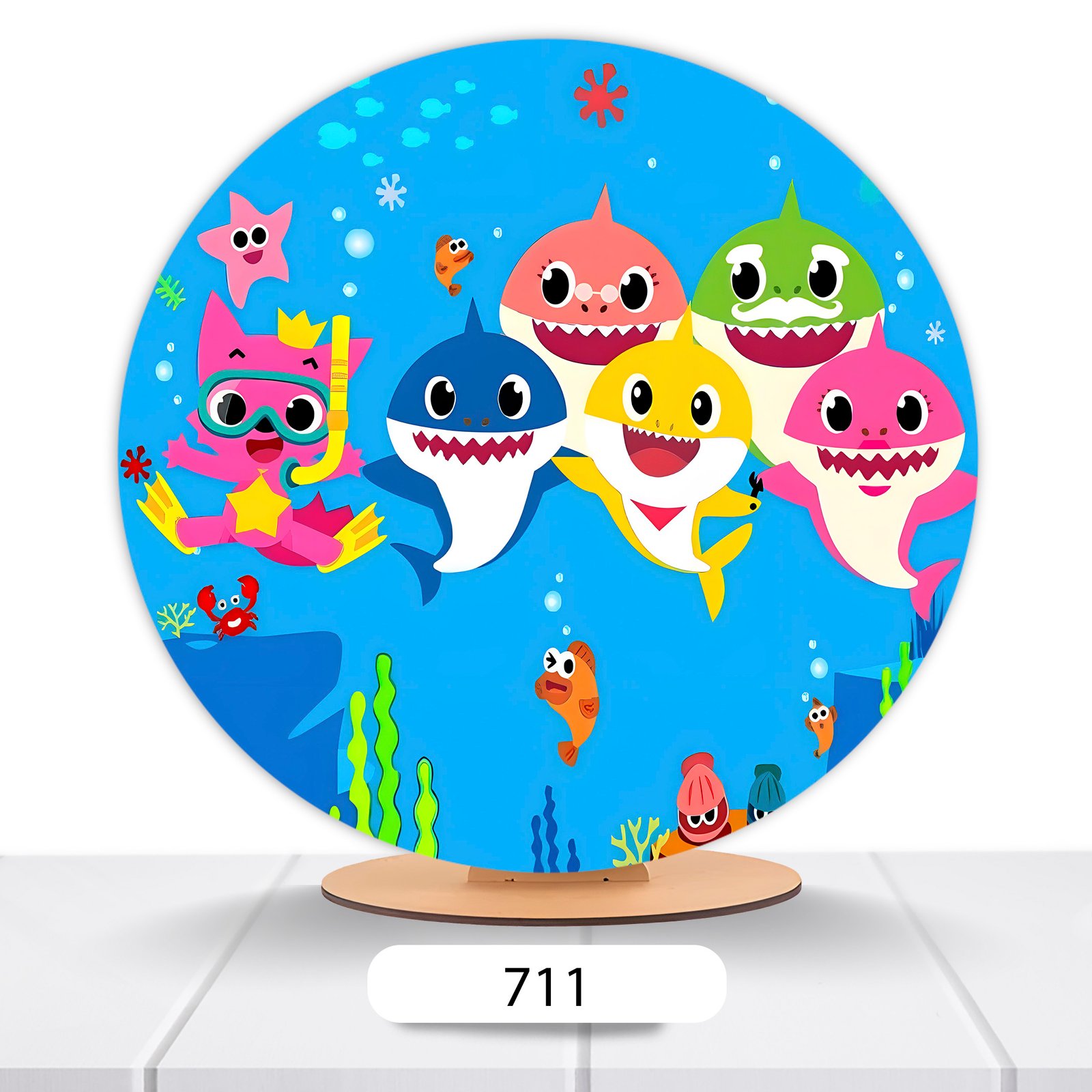 Painel Redondo Baby Shark 50x50cm - Imagem 4