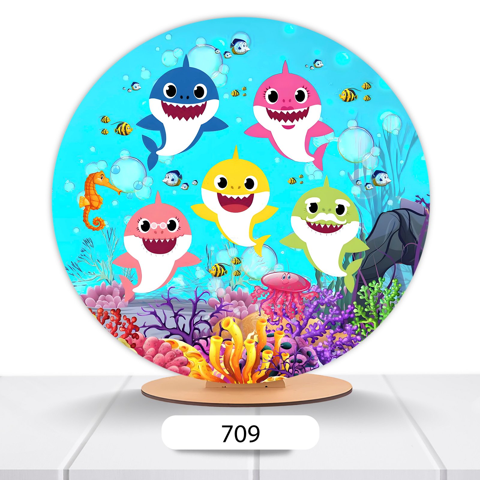 Painel Redondo Baby Shark 50x50cm - Imagem 2