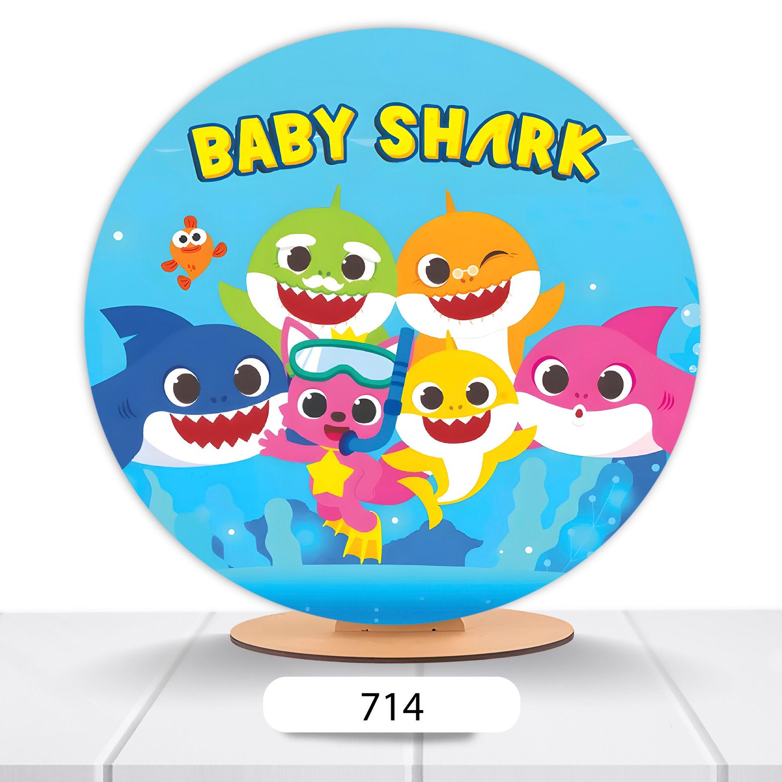Painel Redondo Baby Shark 50x50cm - Imagem 7