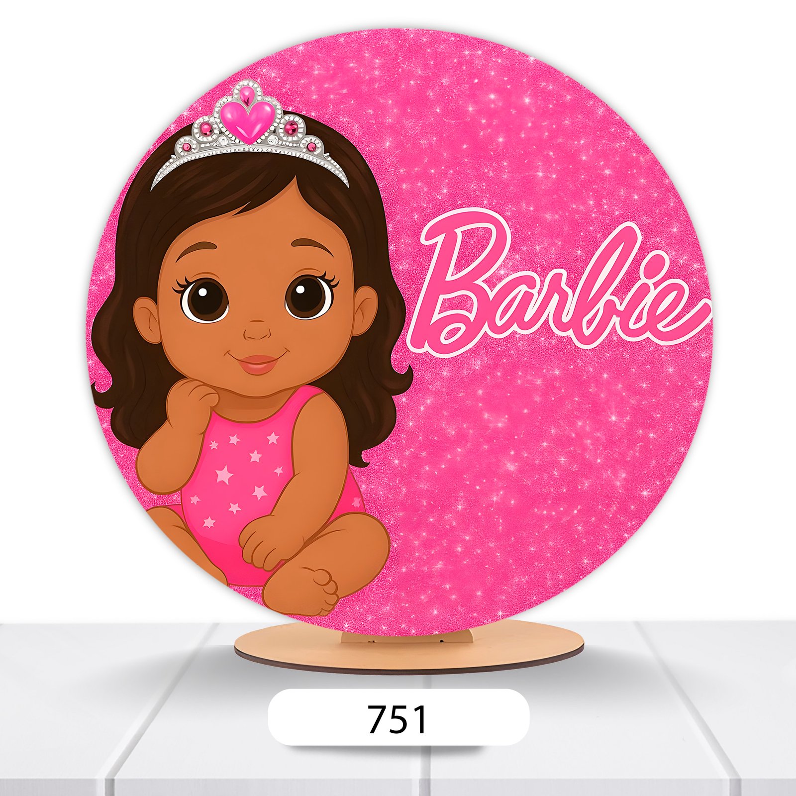 Painel Redondo Barbie 50x50cm