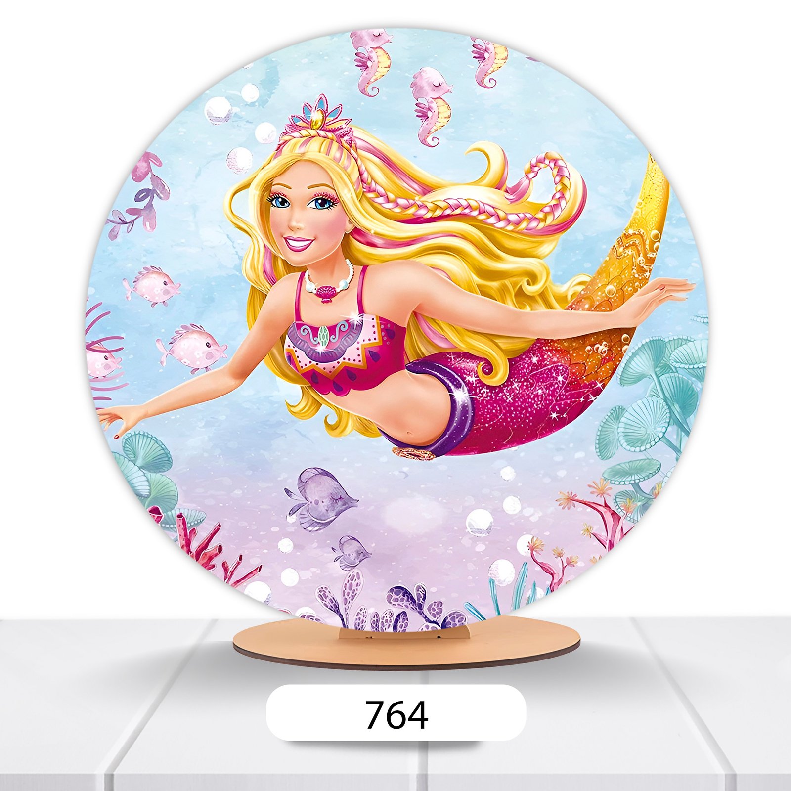 Painel Redondo Barbie 50x50cm - Imagem 14