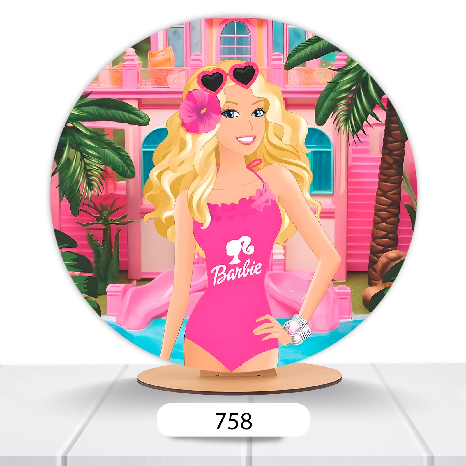 Painel Redondo Barbie 50x50cm - Imagem 8