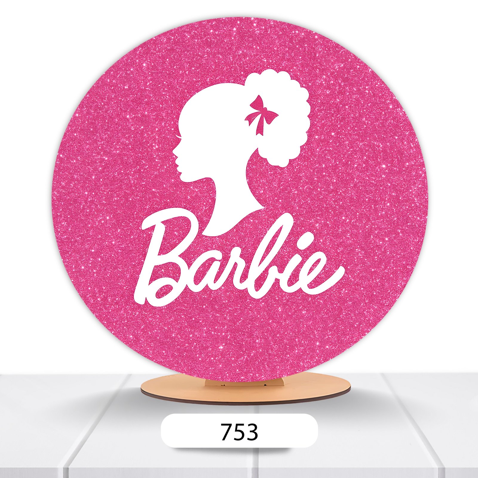 Painel Redondo Barbie 50x50cm - Imagem 3