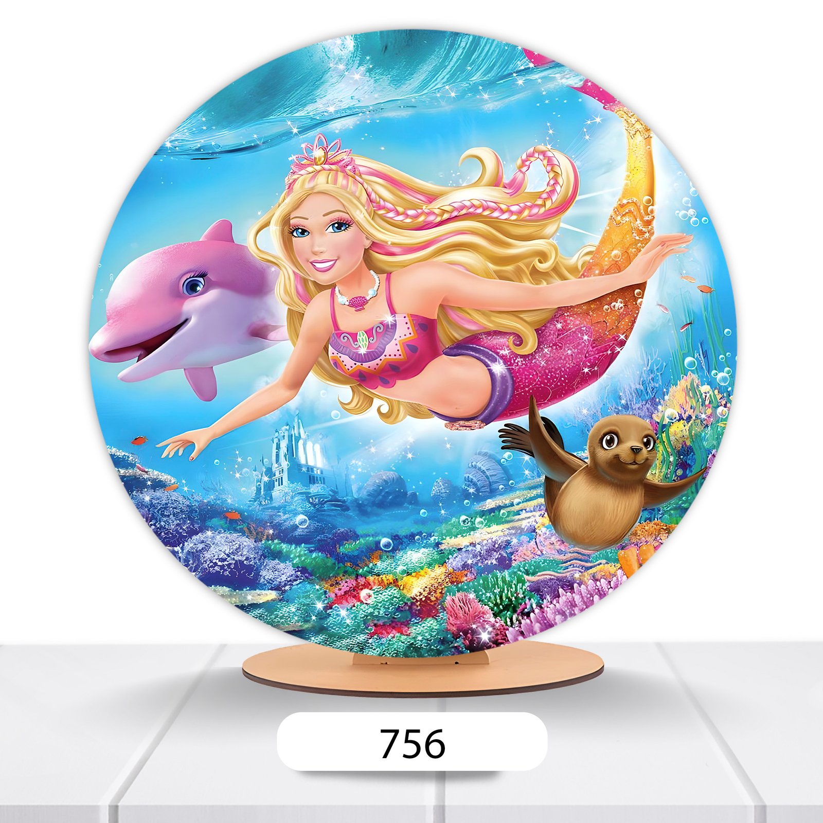 Painel Redondo Barbie 50x50cm - Imagem 6