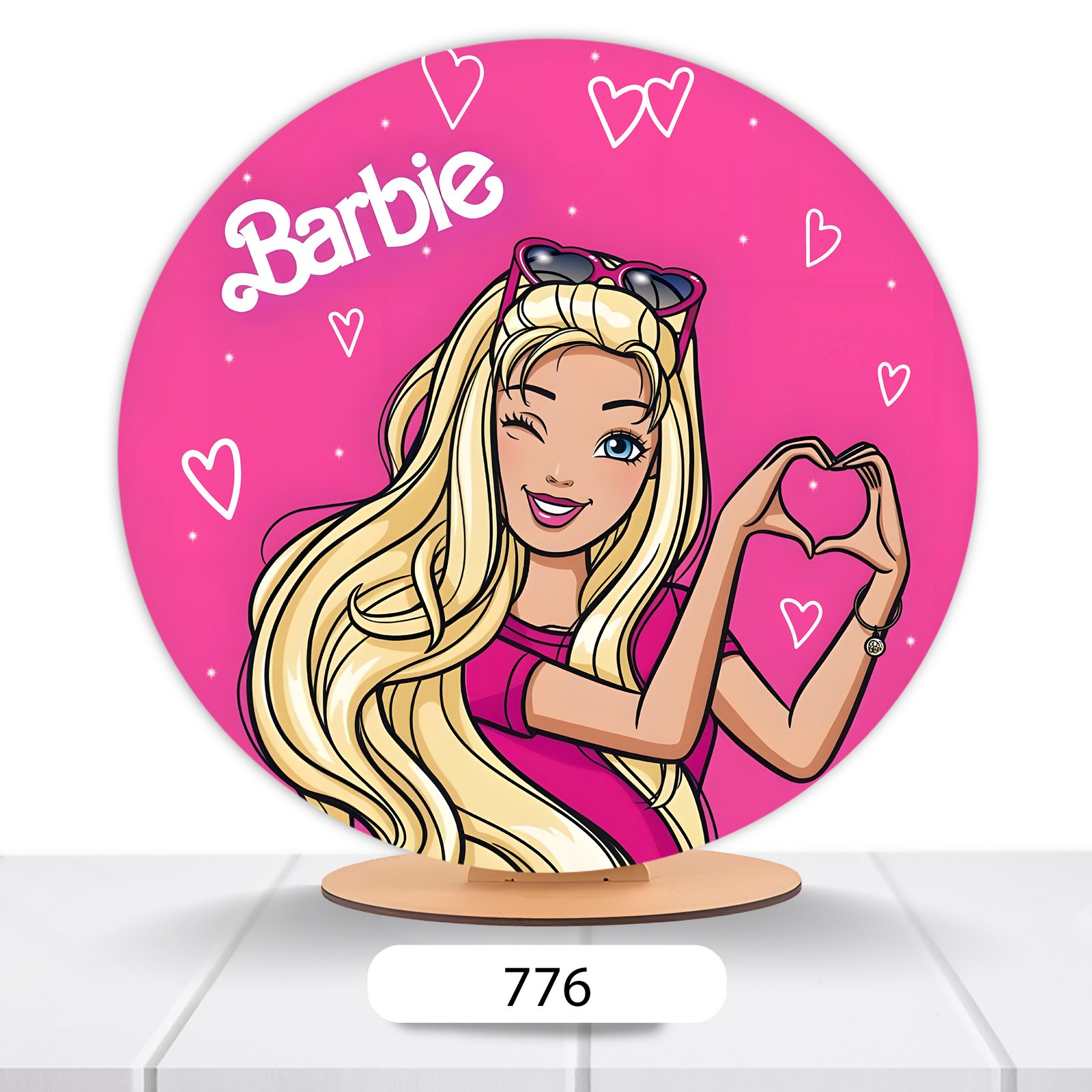 Painel Redondo Barbie 50x50cm - Imagem 7