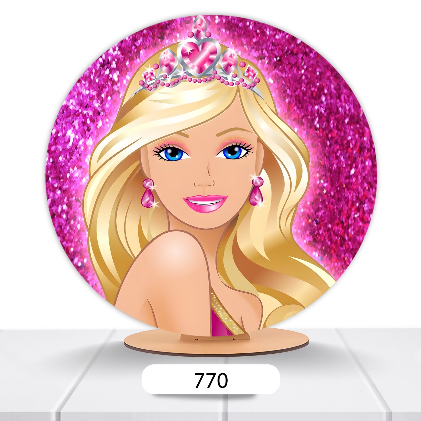 Painel Redondo Barbie 50x50cm