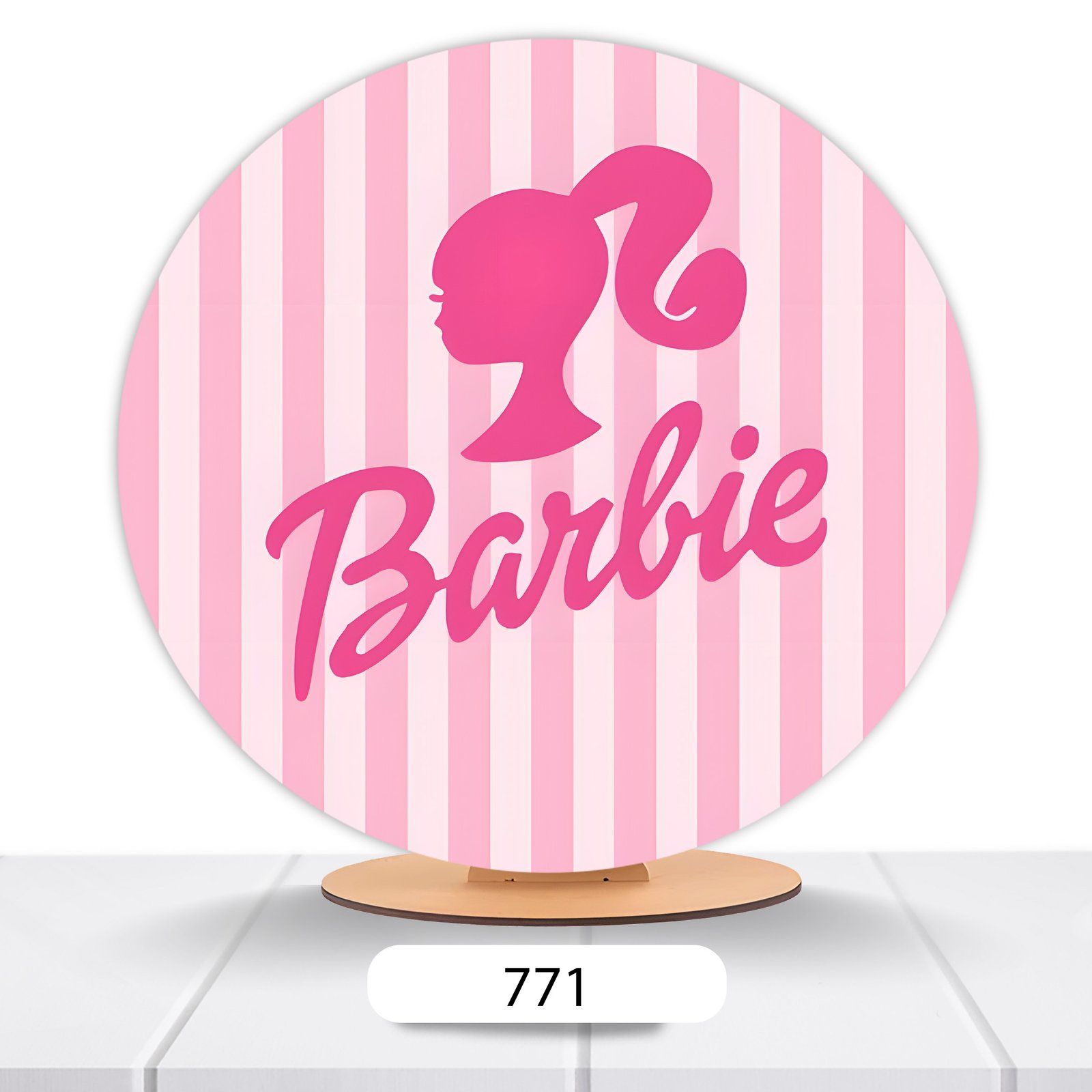 Painel Redondo Barbie 50x50cm - Imagem 2