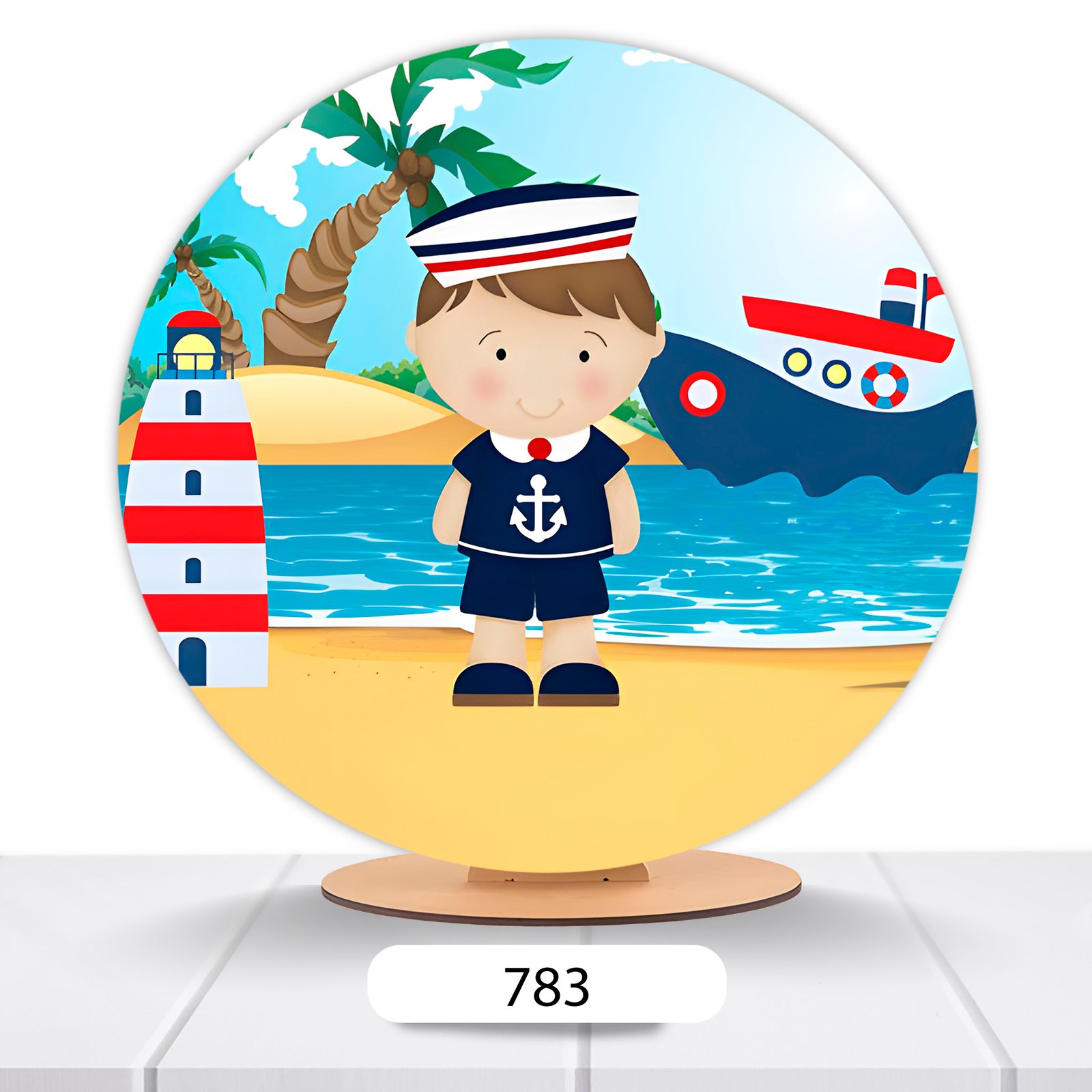 Painel Redondo Barco 50x50cm - Imagem 4