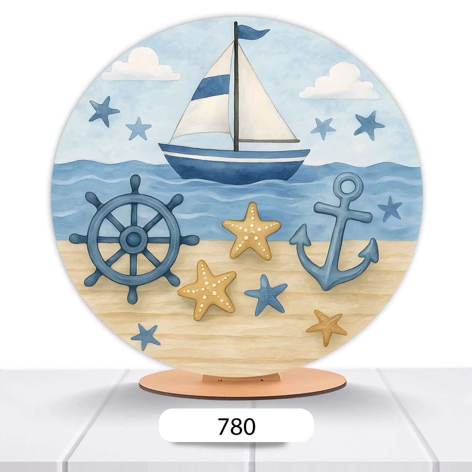 Painel Redondo Barco 50x50cm