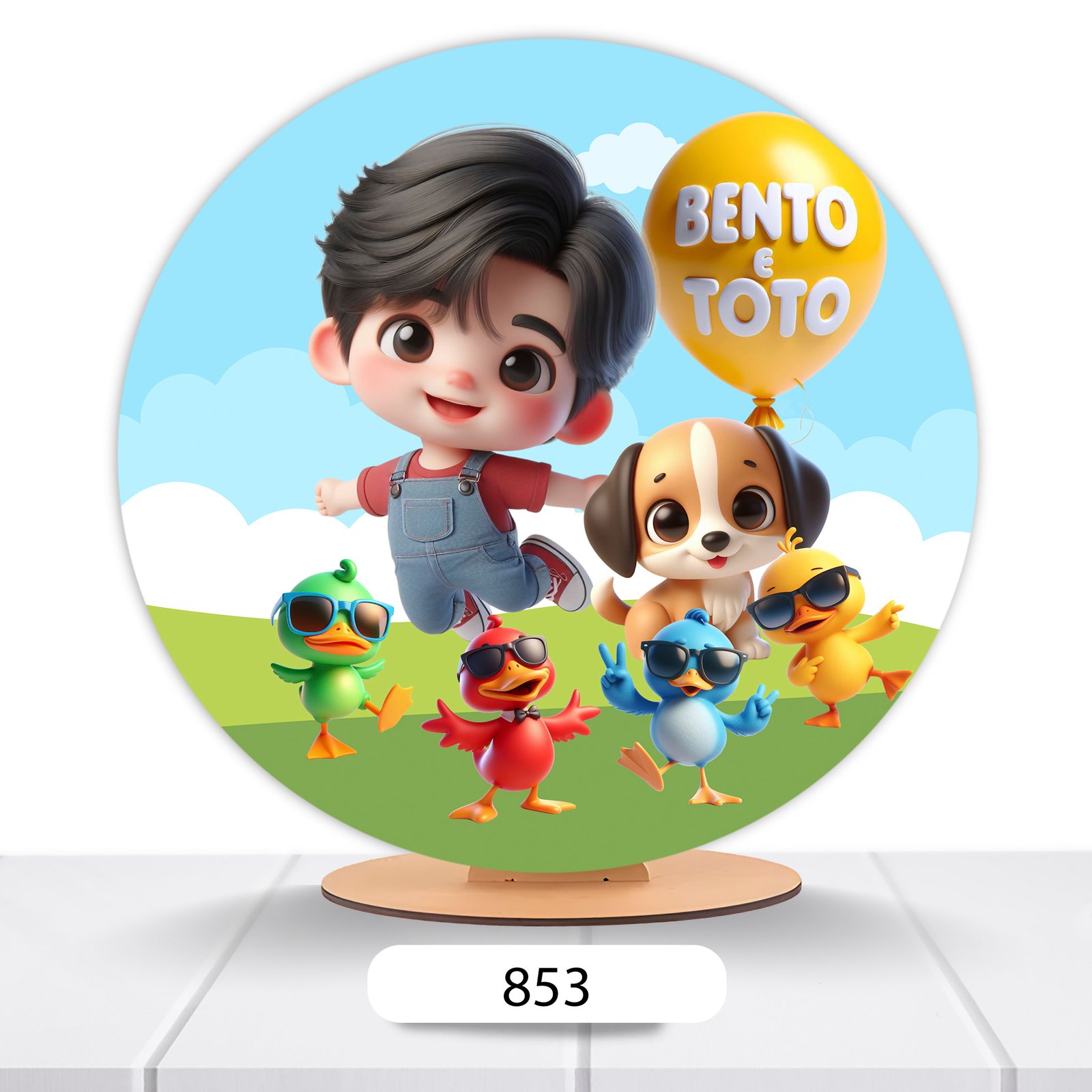 Painel Redondo Bento e Toto 50x50cm - Imagem 3