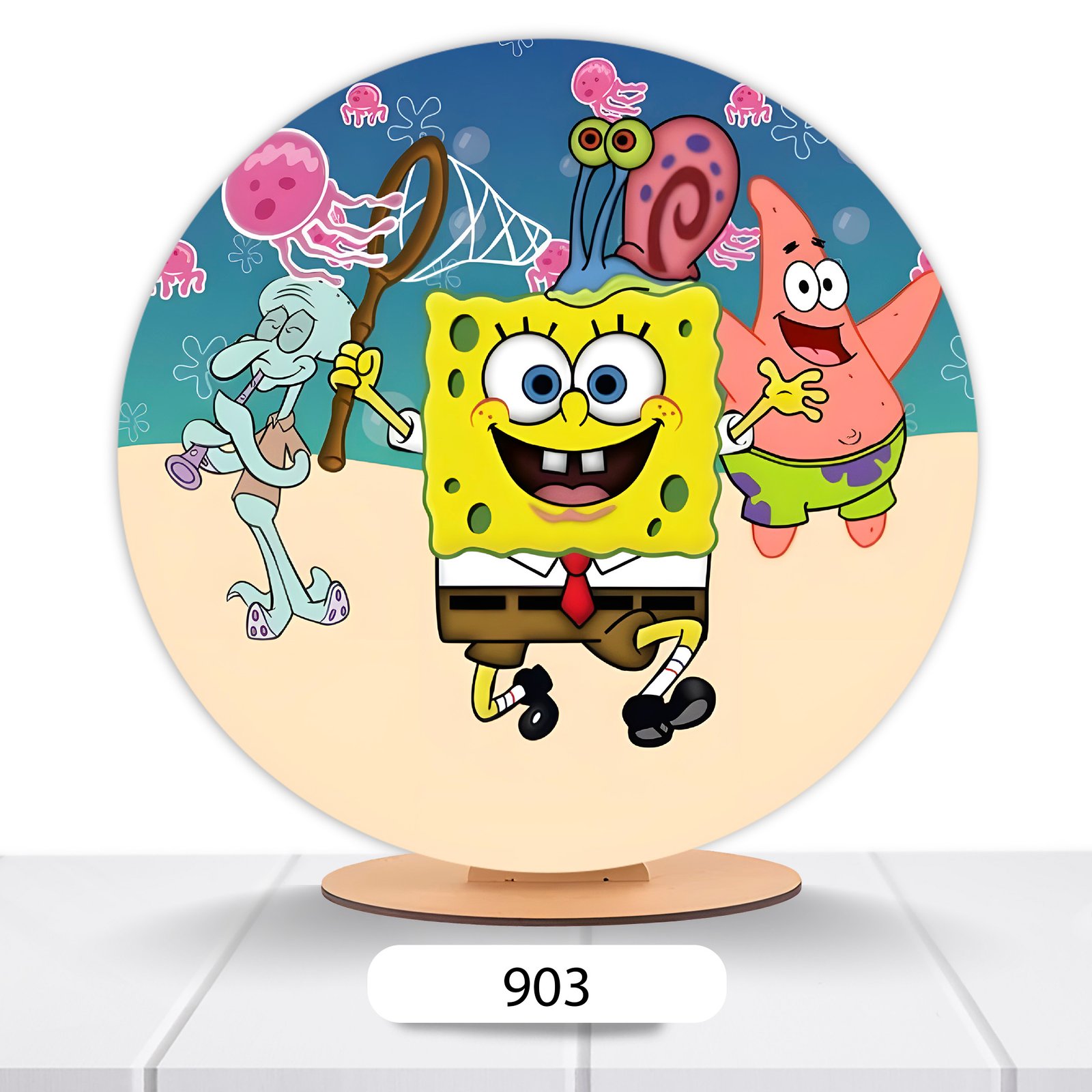 Painel Redondo Bob Esponja 50x50cm - Imagem 3