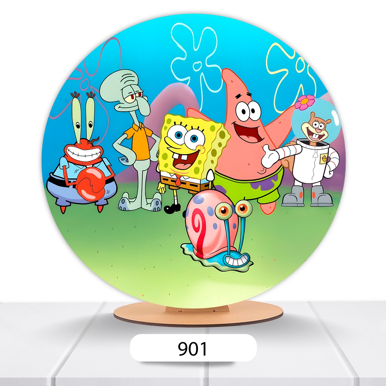 Painel Redondo Bob Esponja 50x50cm - Imagem 2