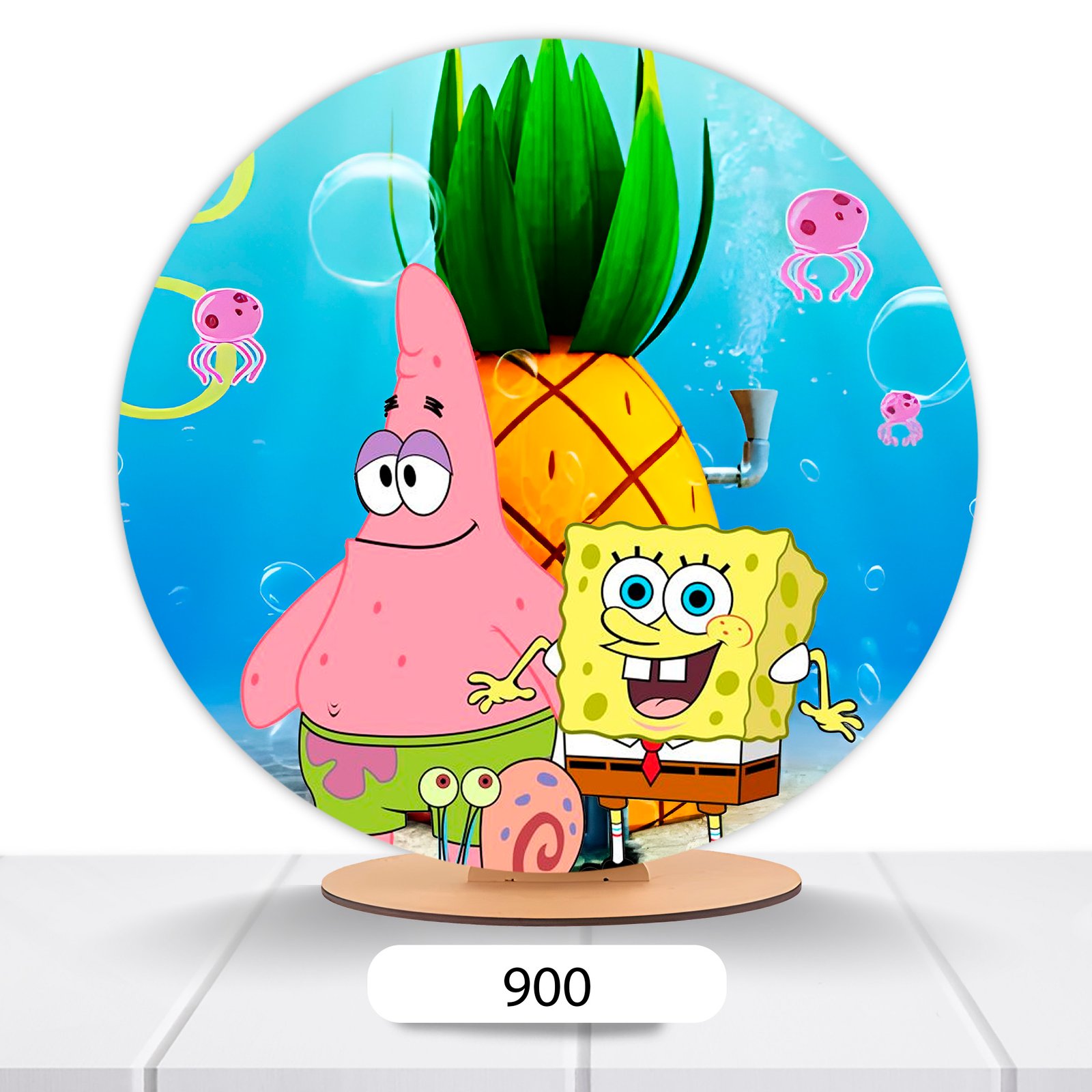 Painel Redondo Bob Esponja 50x50cm