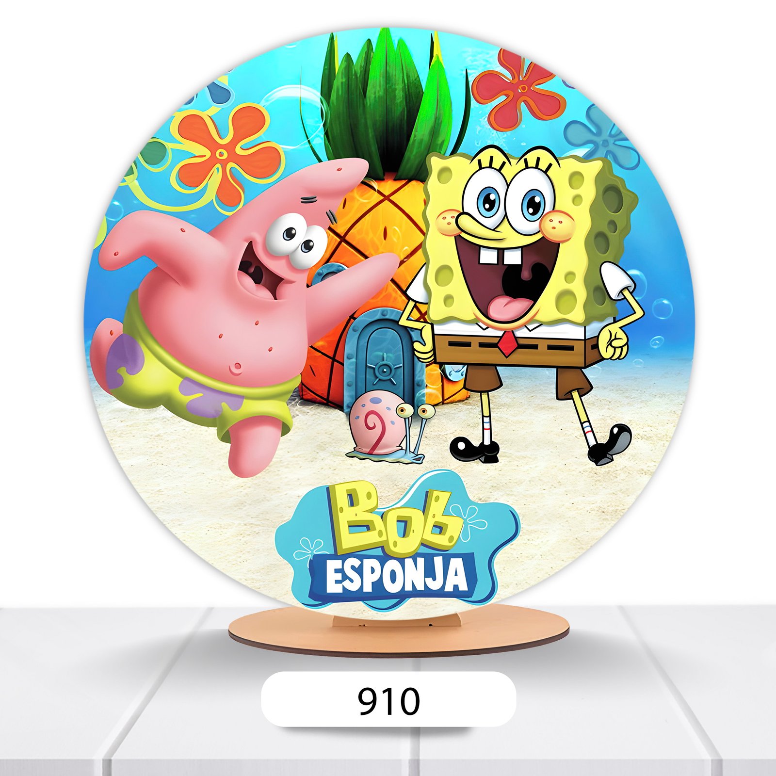 Painel Redondo Bob Esponja 50x50cm - Imagem 8