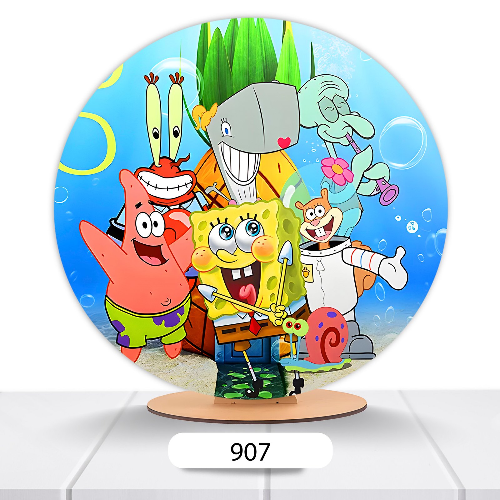 Painel Redondo Bob Esponja 50x50cm - Imagem 6