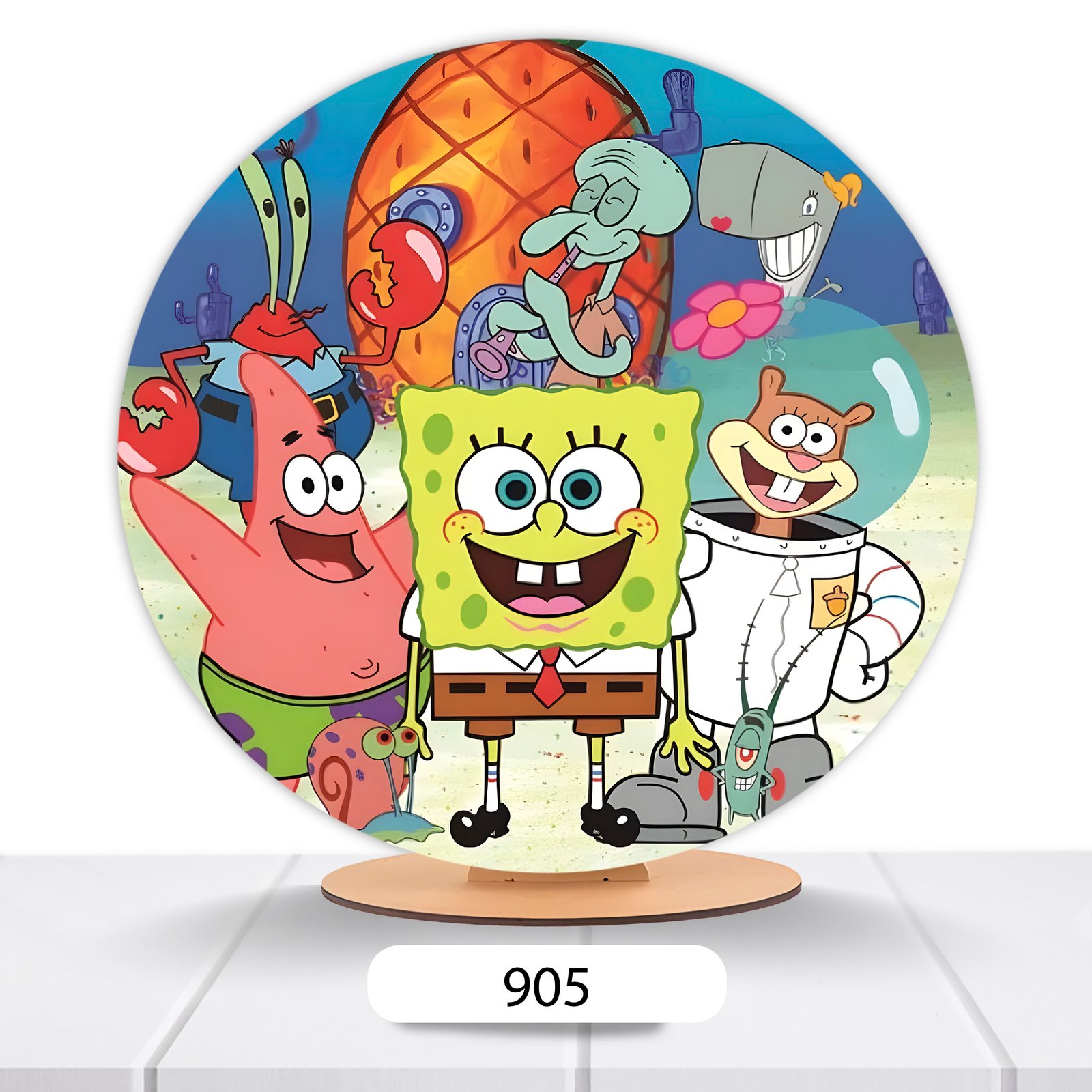 Painel Redondo Bob Esponja 50x50cm - Imagem 5