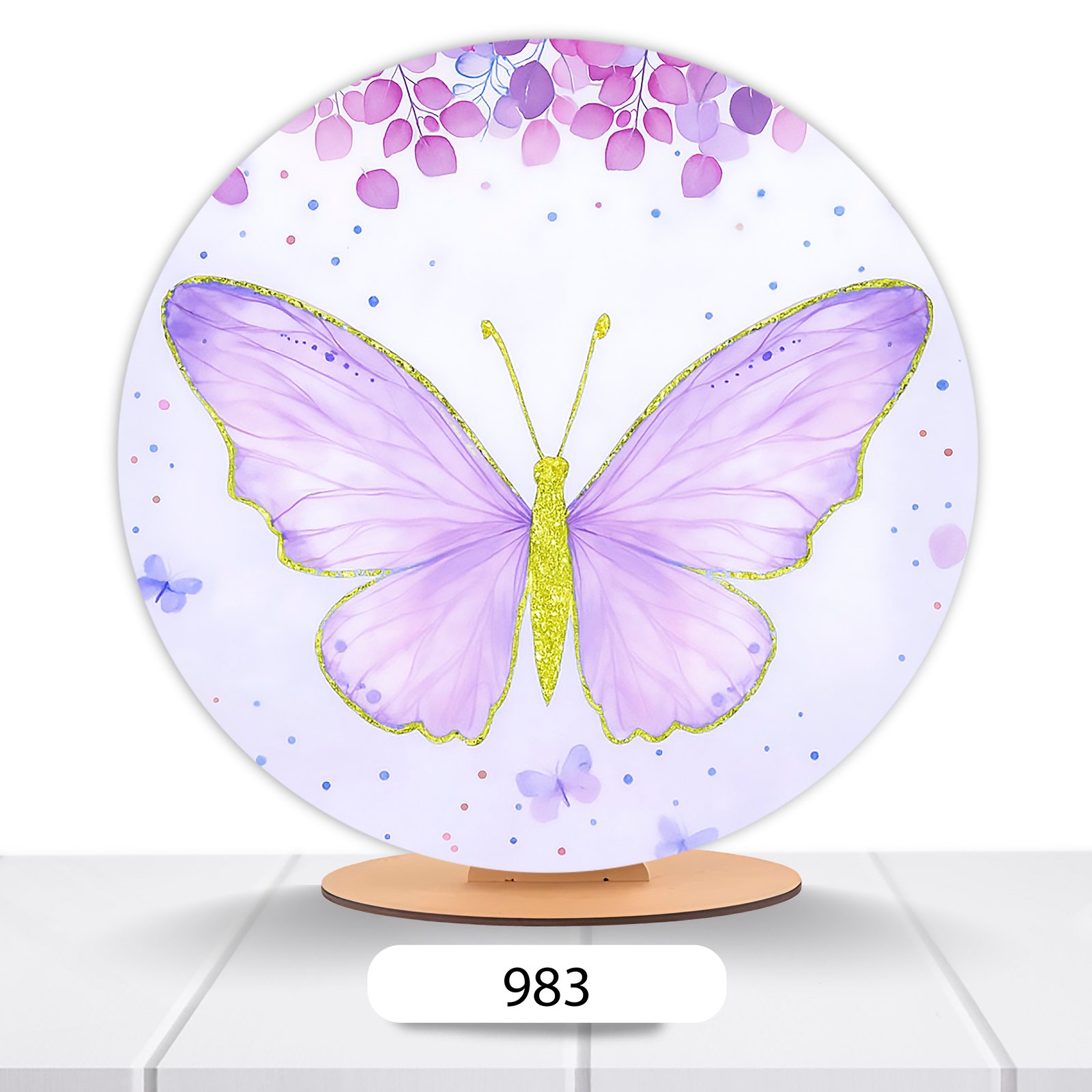 Painel Redondo Borboleta 50x50cm - Imagem 3